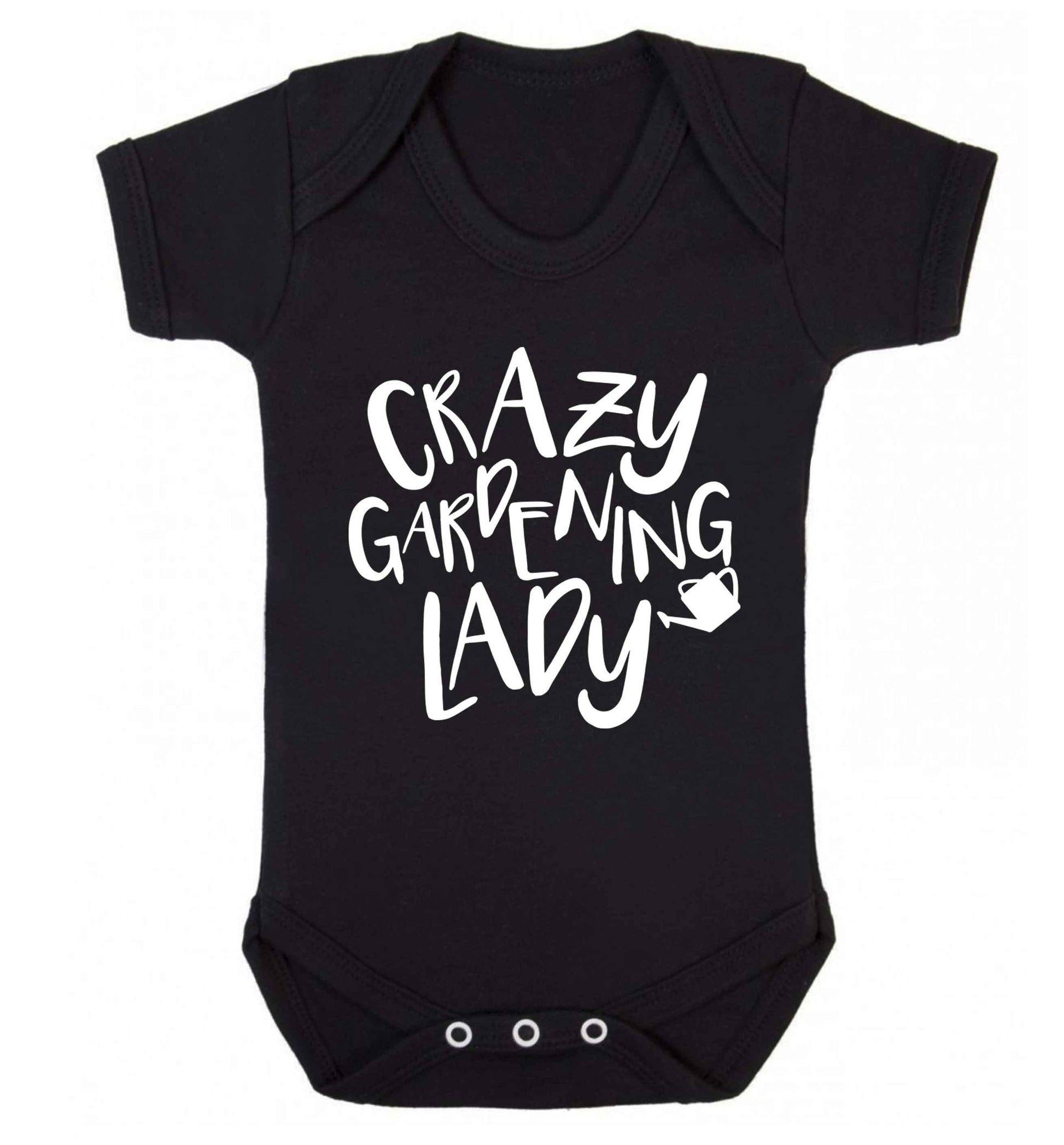 Crazy gardening lady Baby Vest black 18-24 months