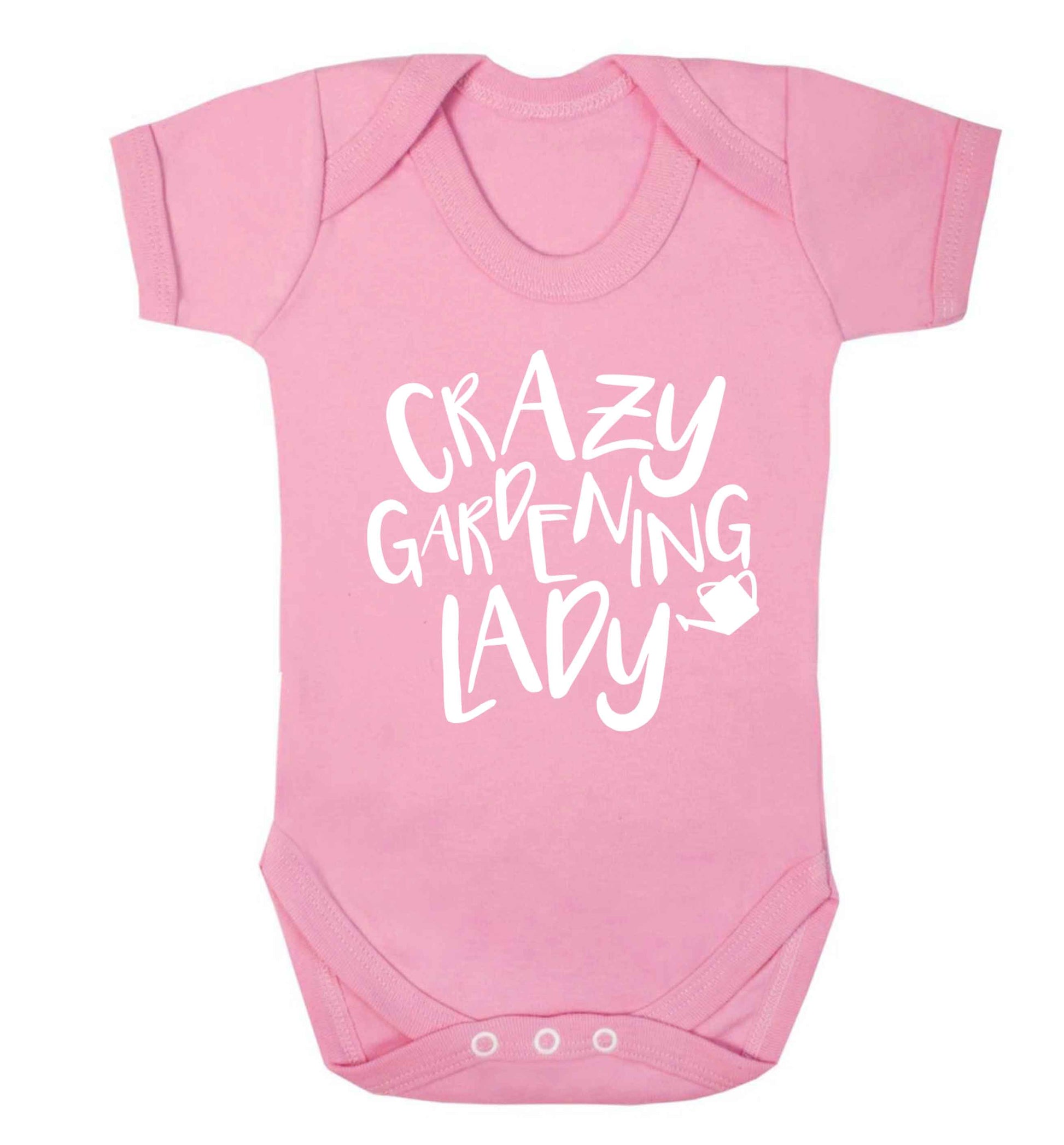 Crazy gardening lady Baby Vest pale pink 18-24 months