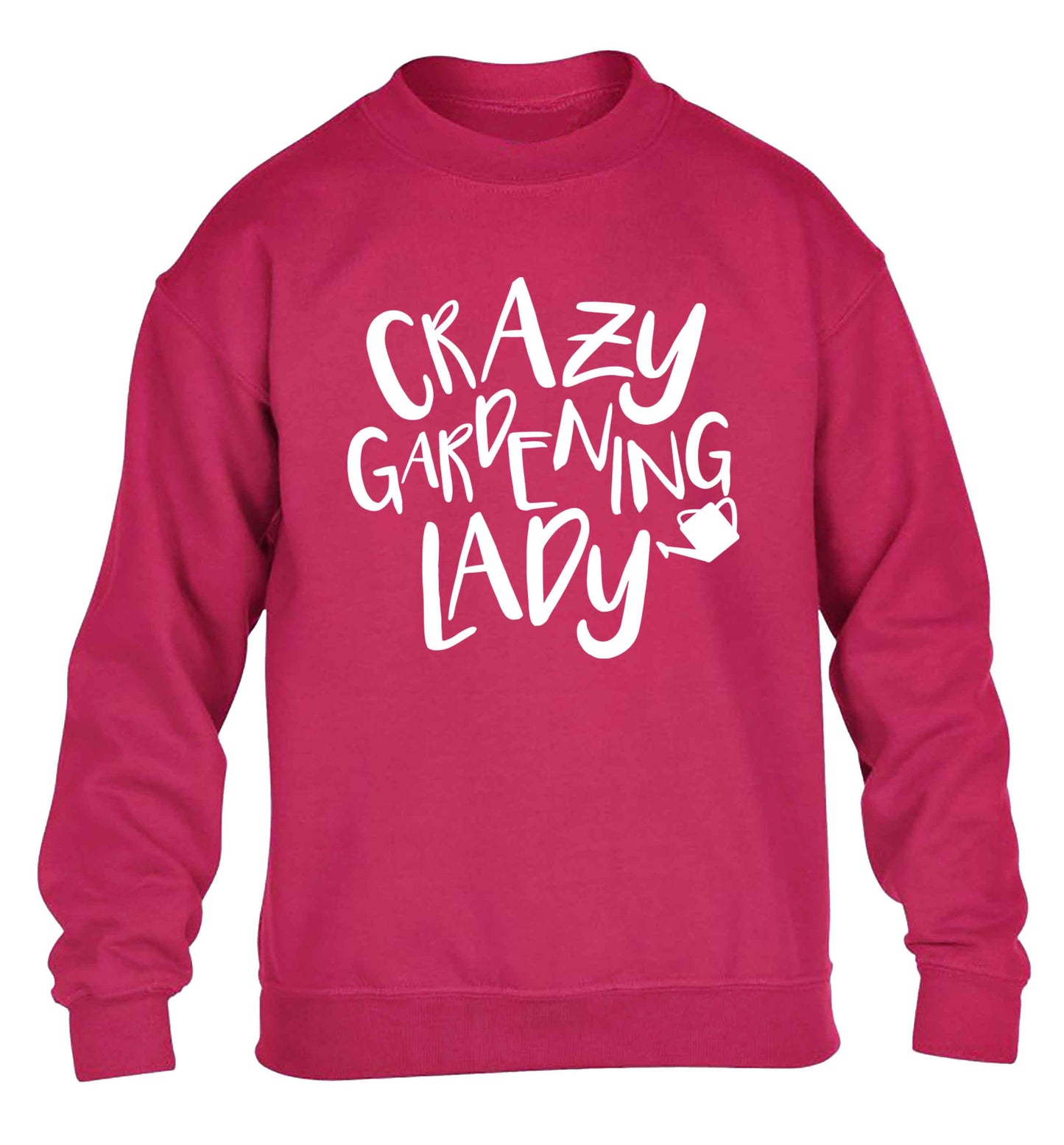 Crazy gardening lady children's pink sweater 12-13 Years