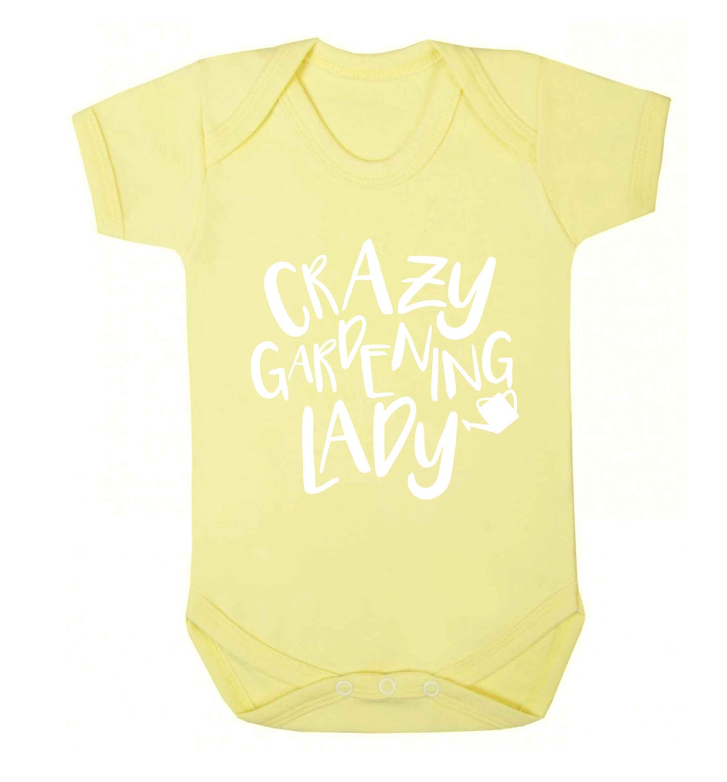 Crazy gardening lady Baby Vest pale yellow 18-24 months
