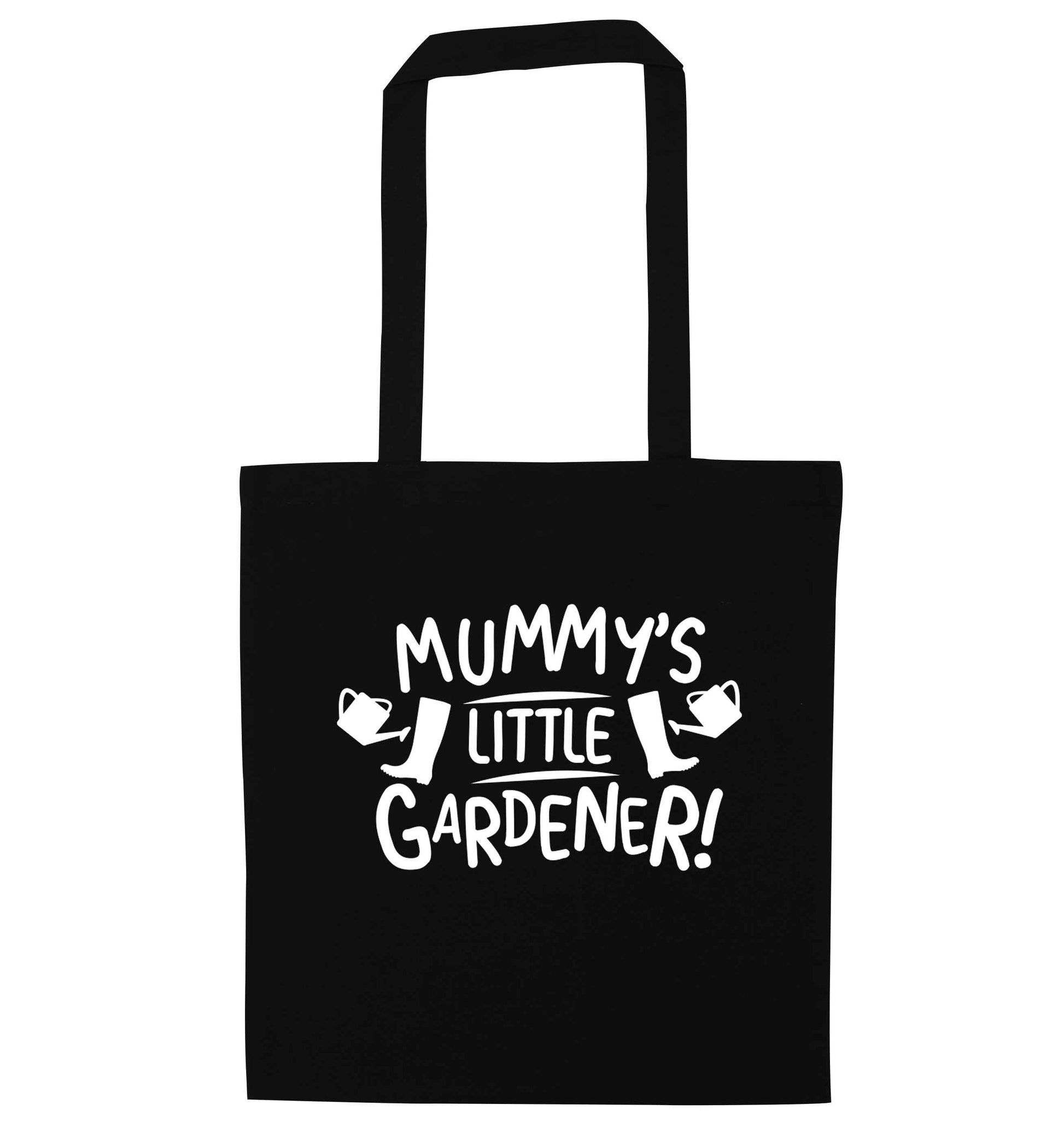 Mummy's little gardener black tote bag