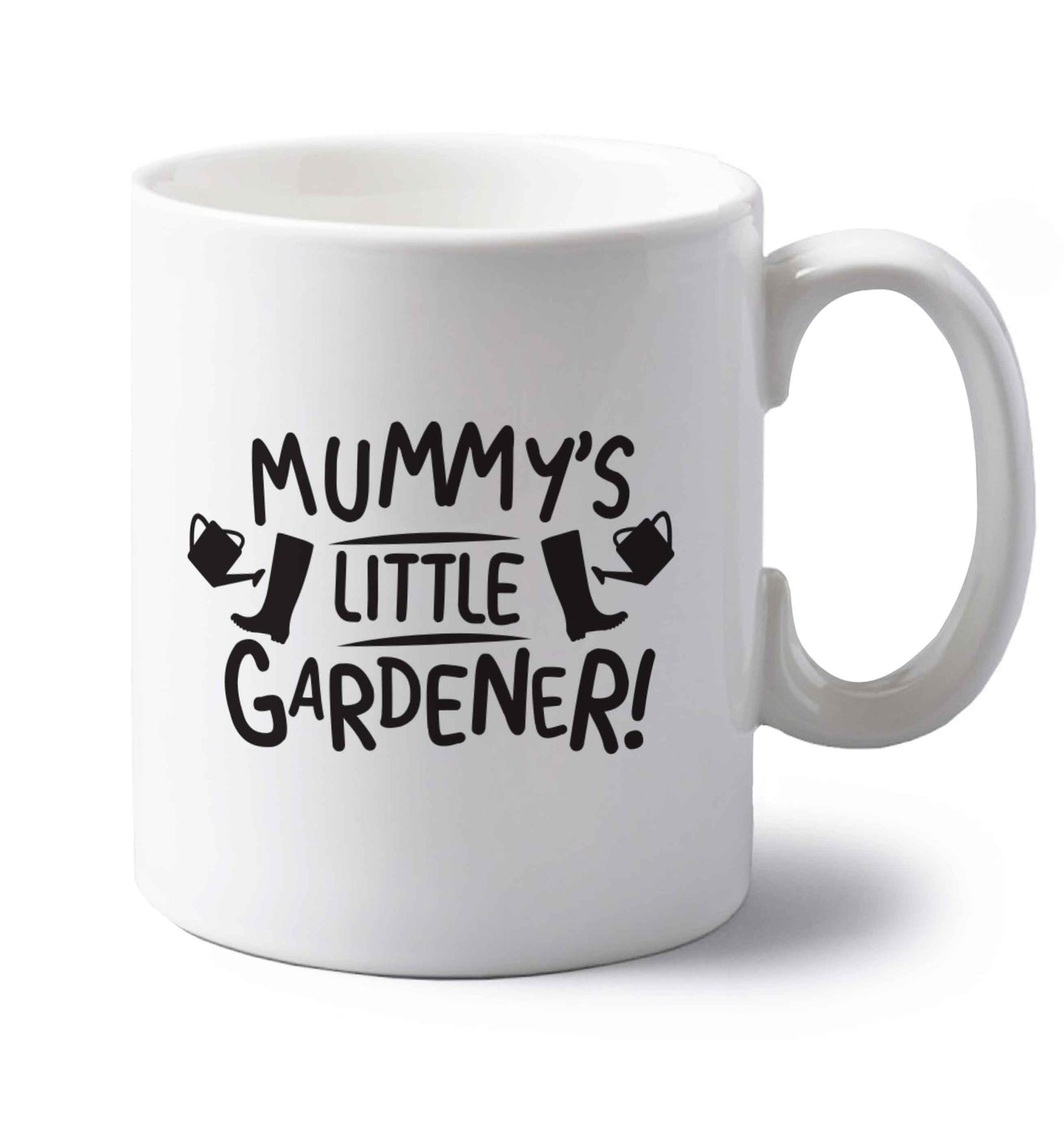 Mummy's little gardener left handed white ceramic mug 