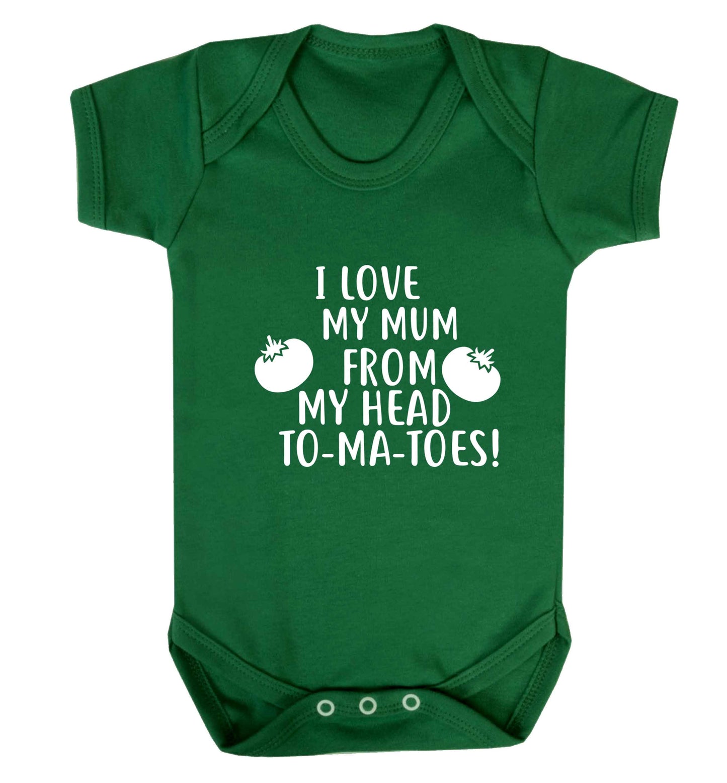 I love my mum from my head to-my-toes! baby vest green 18-24 months