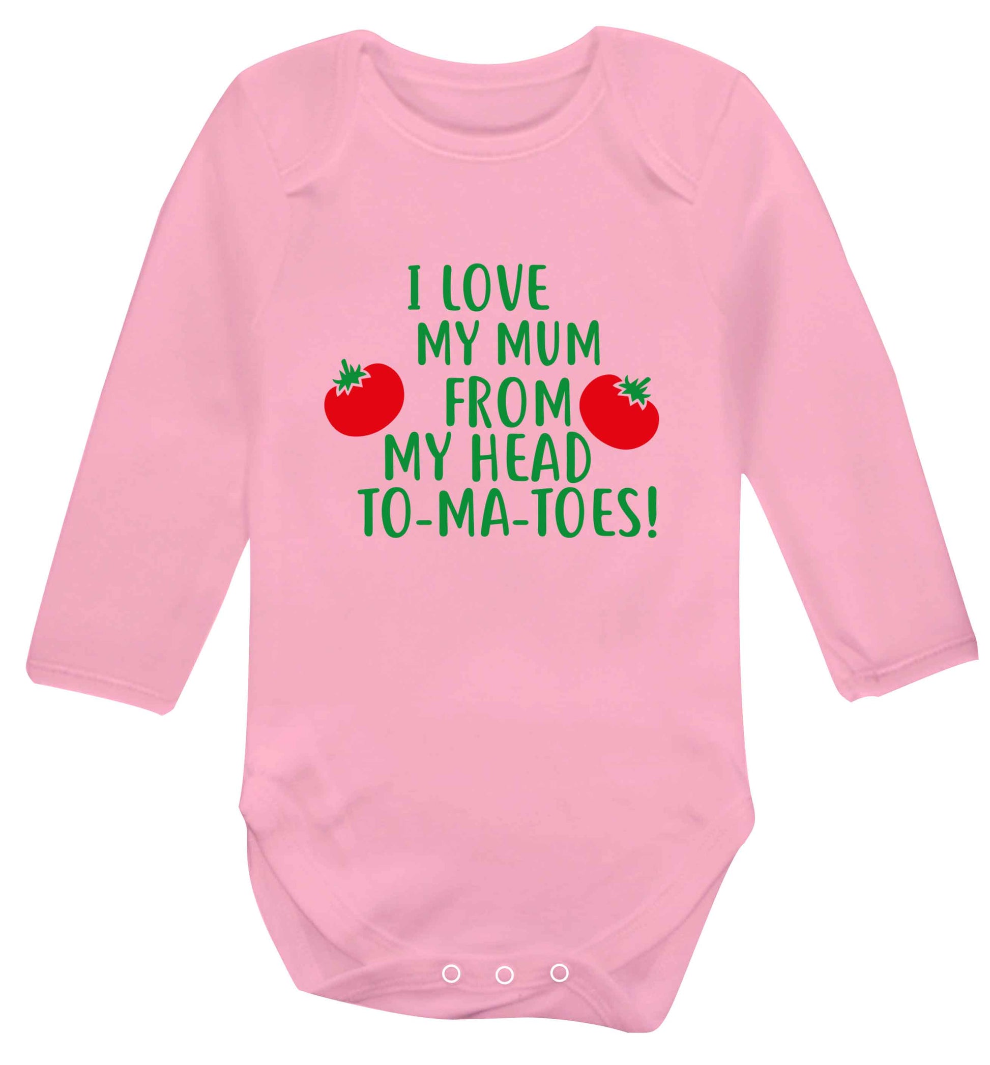 I love my mum from my head to-my-toes! baby vest long sleeved pale pink 6-12 months