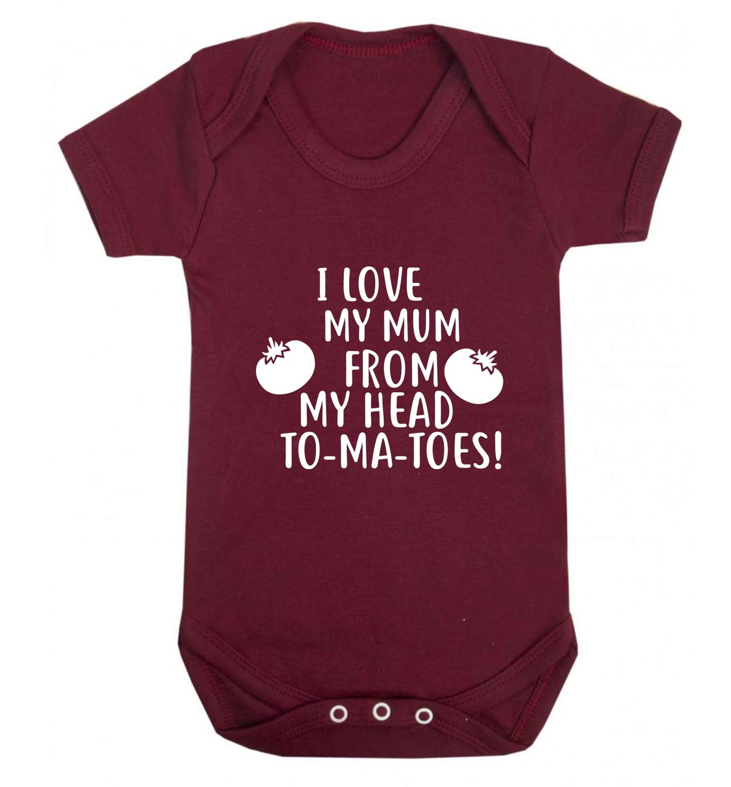 I love my mum from my head to-my-toes! baby vest maroon 18-24 months