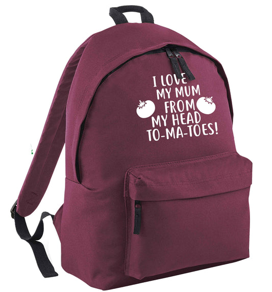 I love my mum from my head to-my-toes! black childrens backpack