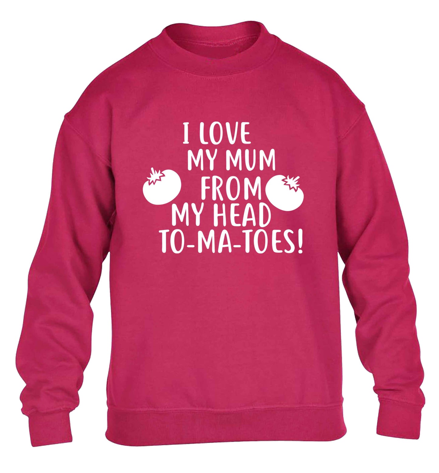I love my mum from my head to-my-toes! children's pink sweater 12-13 Years