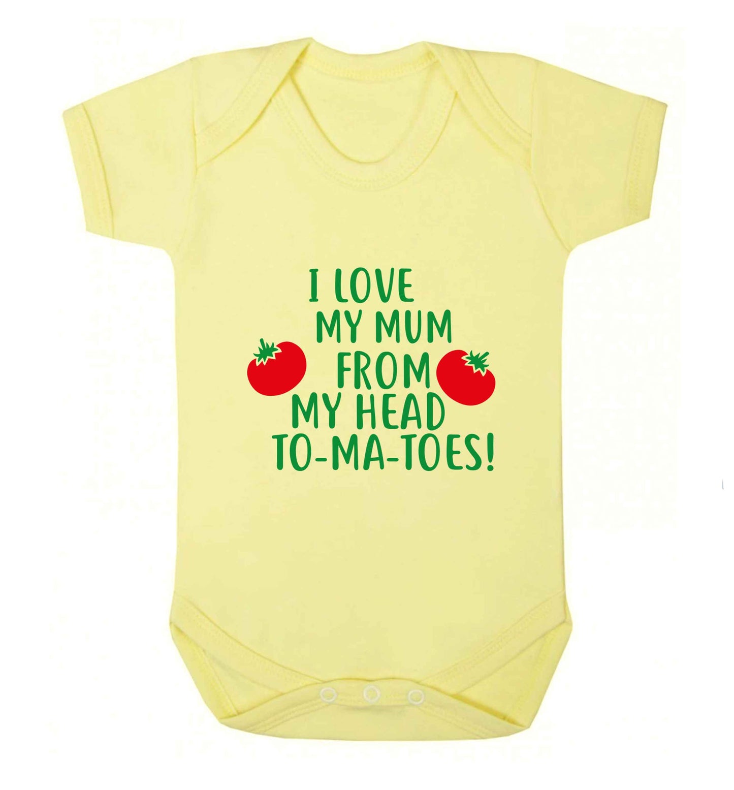 I love my mum from my head to-my-toes! baby vest pale yellow 18-24 months