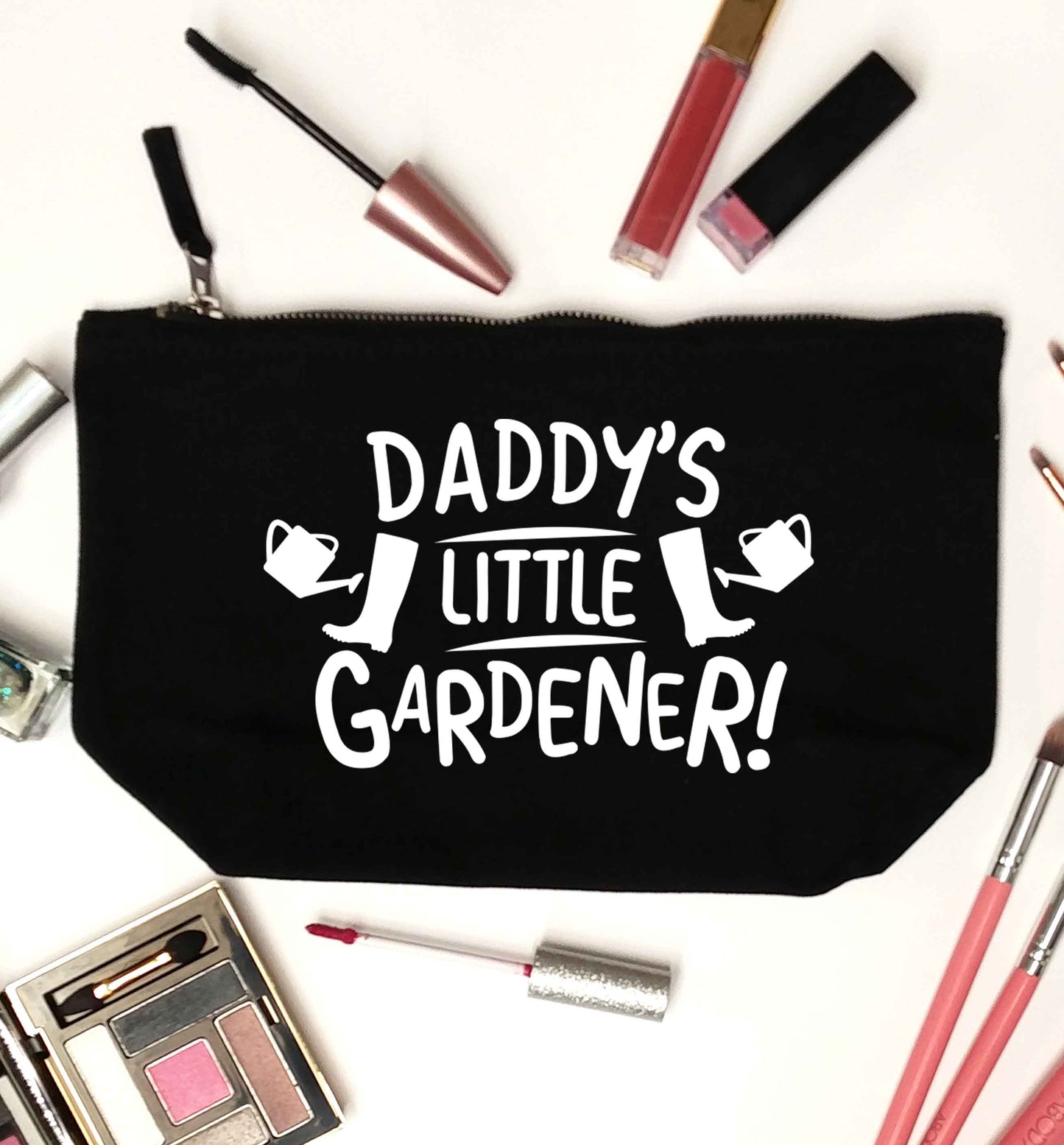 Daddy's little gardener black makeup bag