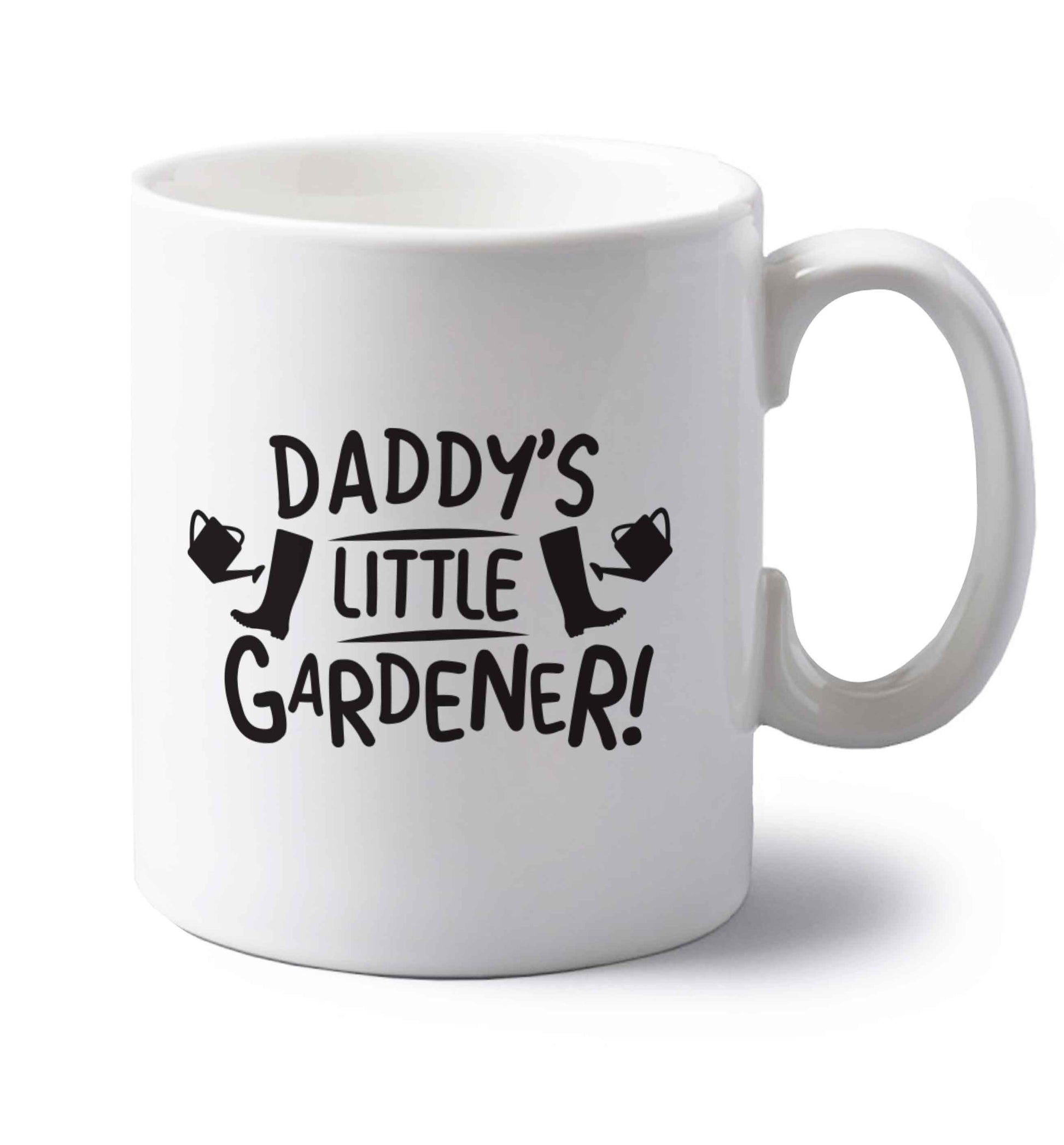 Daddy's little gardener left handed white ceramic mug 