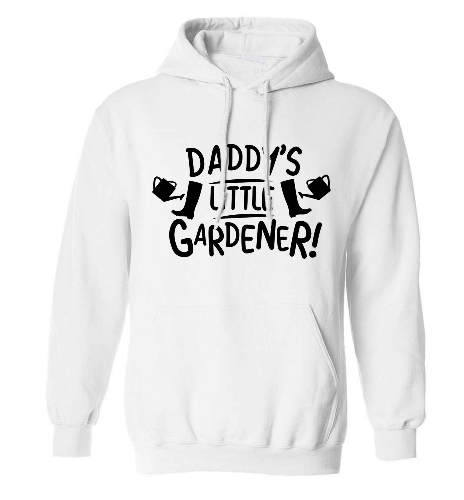 Daddy's little gardener adults unisex white hoodie 2XL