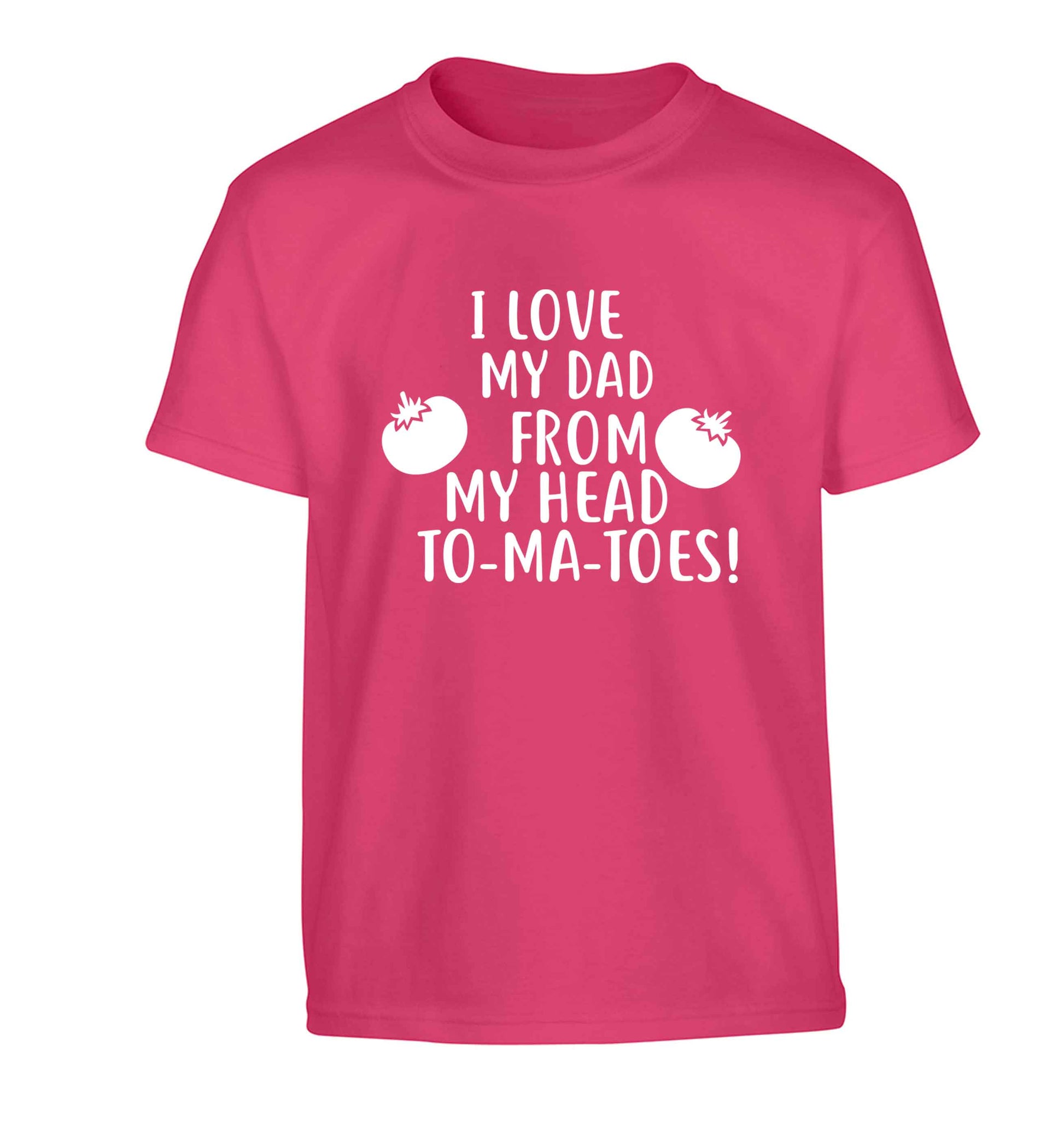 I love my dad from my head to-ma-toes Children's pink Tshirt 12-13 Years