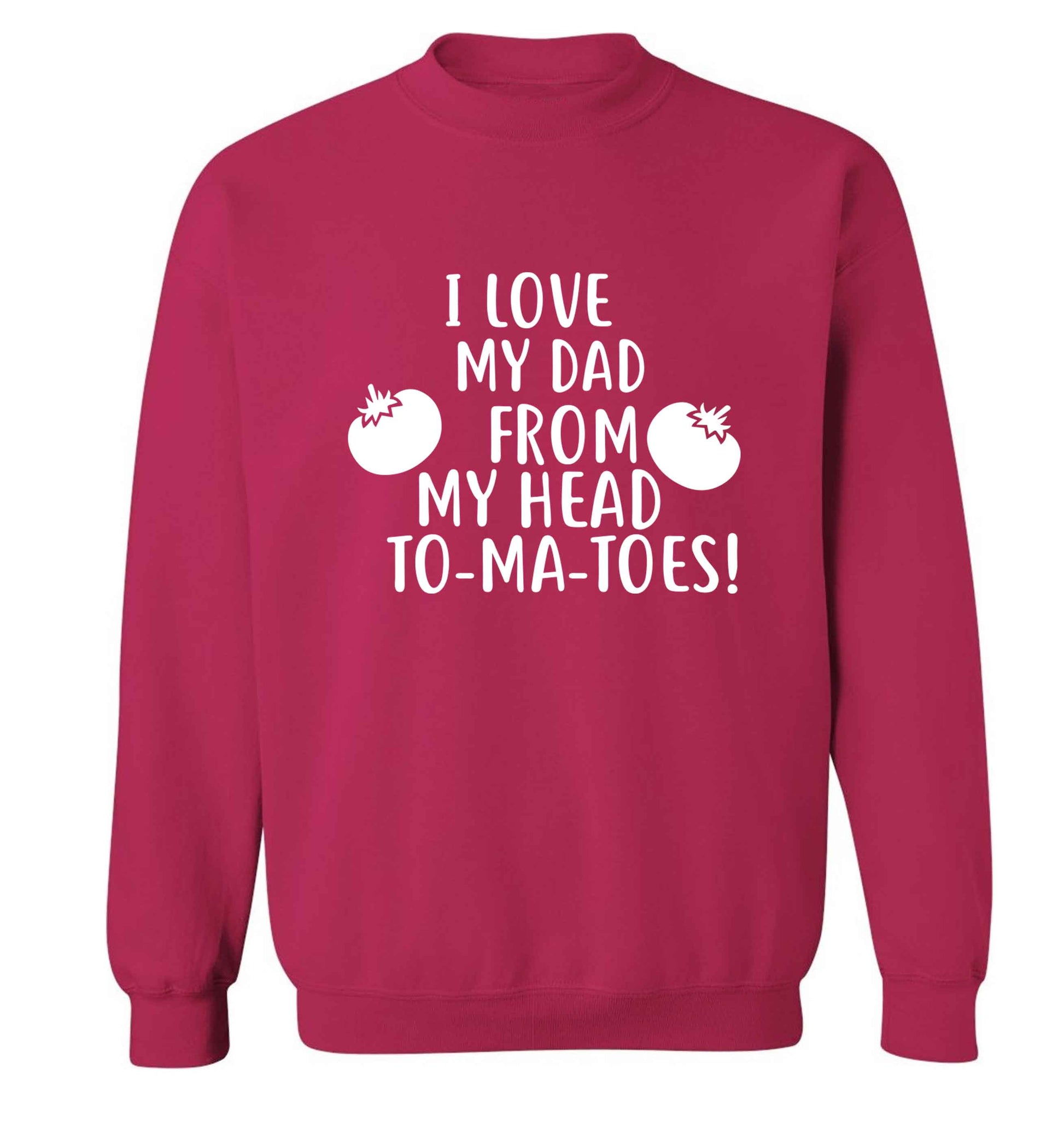 I love my dad from my head to-ma-toes adult's unisex pink sweater 2XL