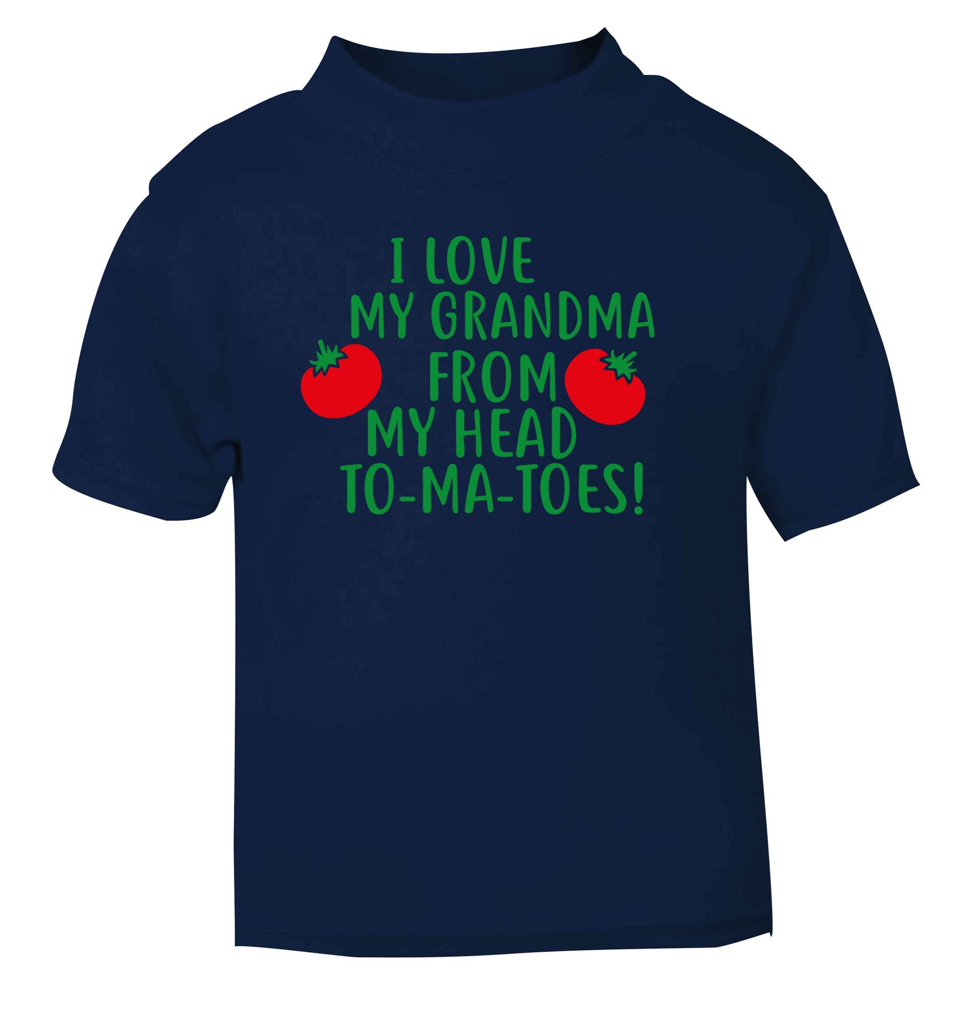 I love my grandma from my head to-ma-toes navy Baby Toddler Tshirt 2 Years
