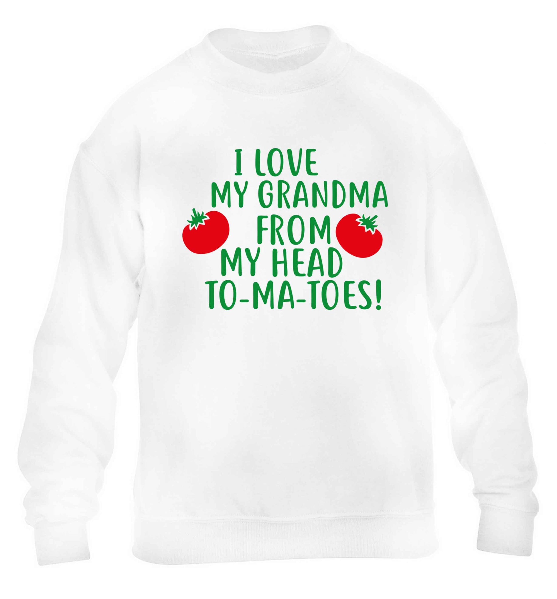I love my grandma from my head to-ma-toes children's white sweater 12-13 Years