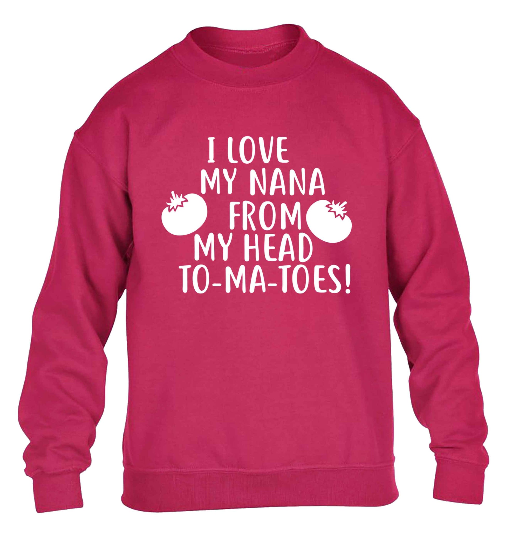 I love my nana from my head to-ma-toes children's pink sweater 12-13 Years