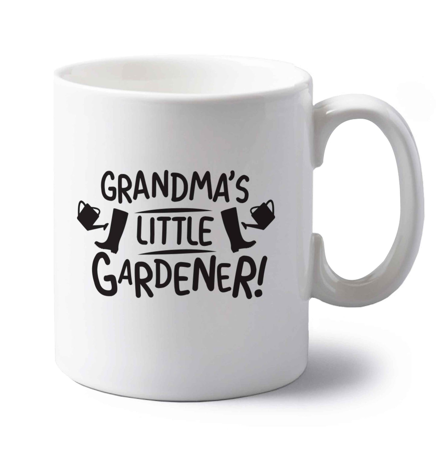 Grandma's little gardener left handed white ceramic mug 