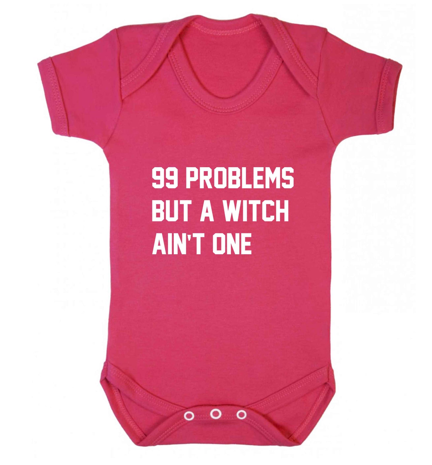 99 Problems but a witch aint one baby vest dark pink 18-24 months