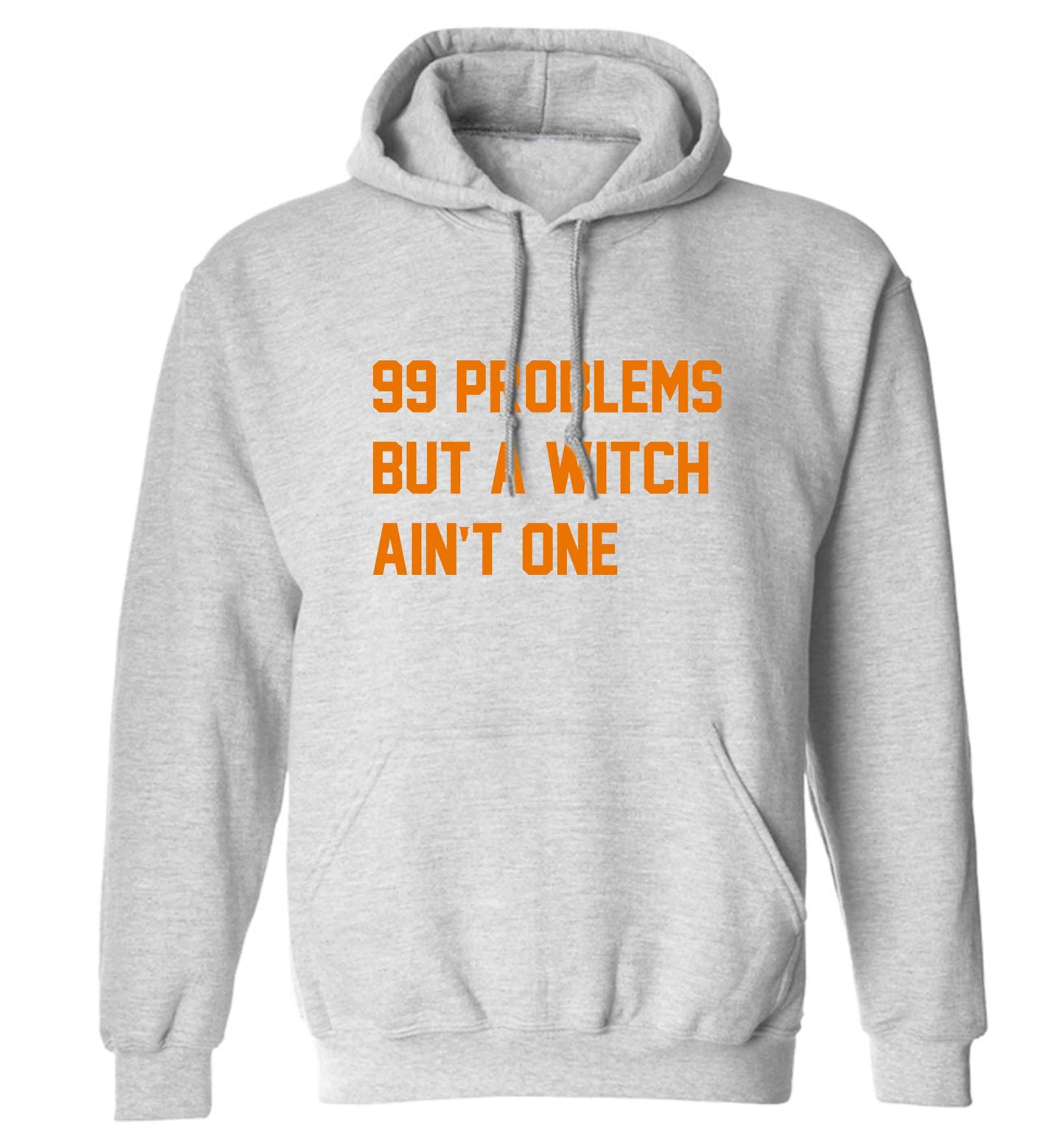 99 Problems but a witch aint one adults unisex grey hoodie 2XL