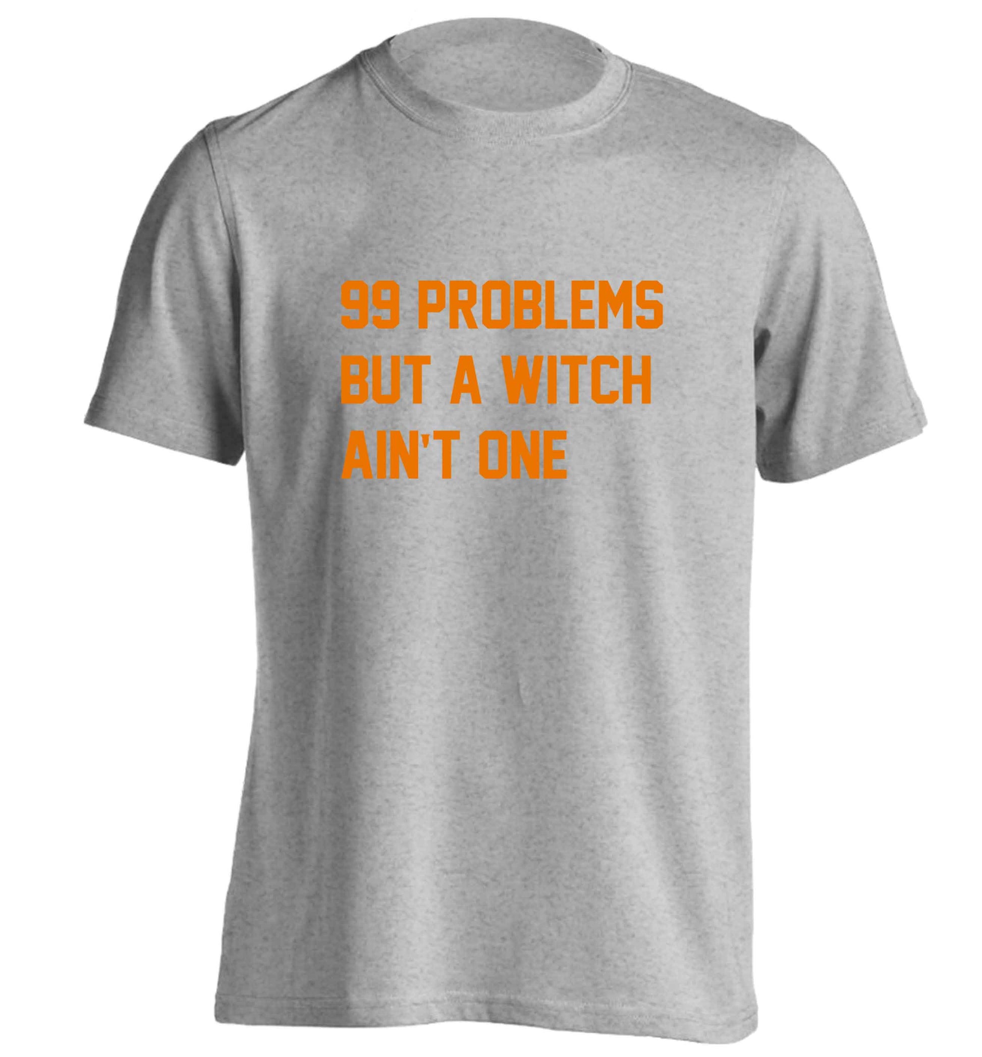 99 Problems but a witch aint one adults unisex grey Tshirt 2XL