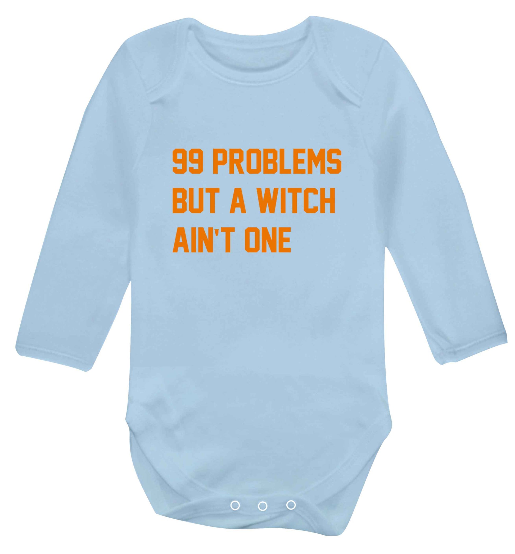 99 Problems but a witch aint one baby vest long sleeved pale blue 6-12 months