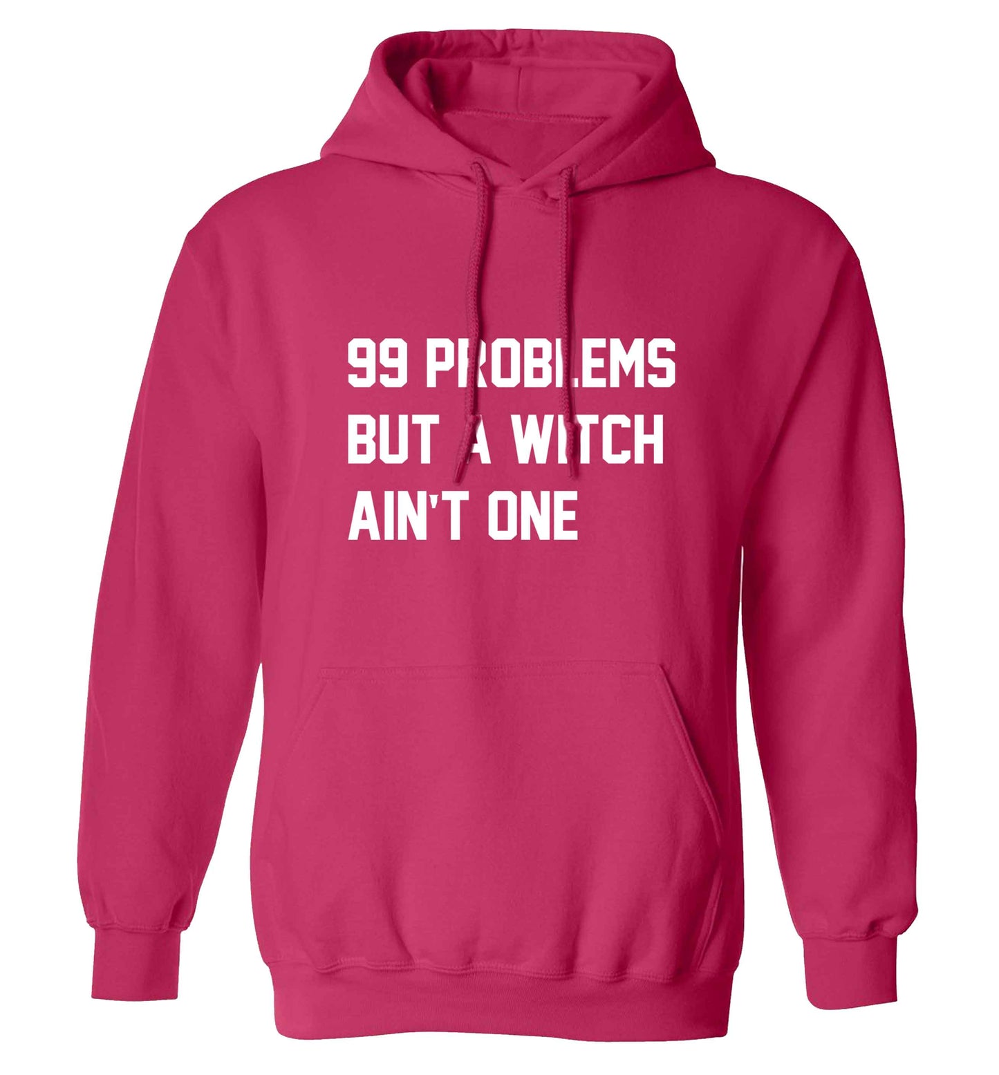 99 Problems but a witch aint one adults unisex pink hoodie 2XL
