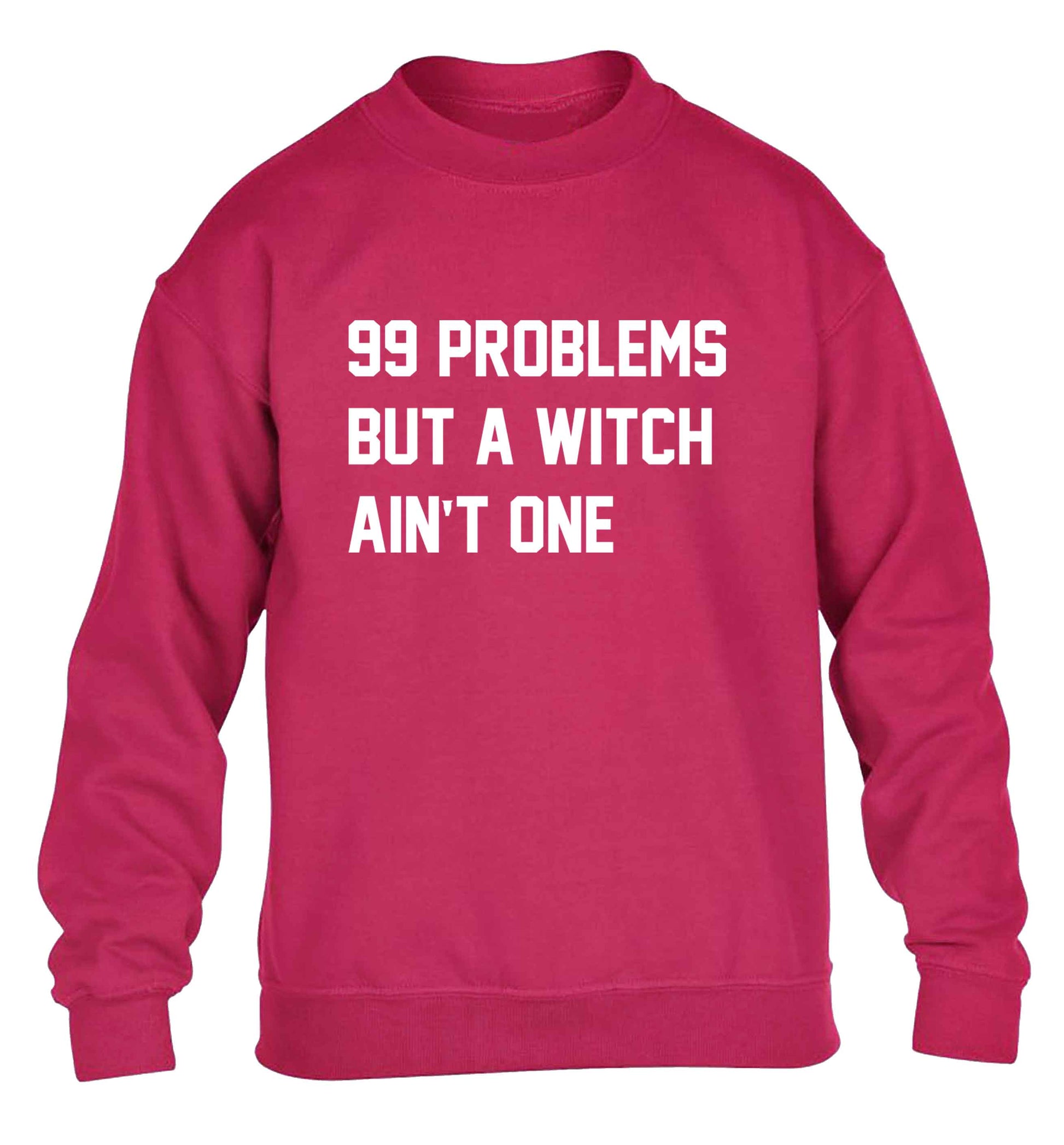 99 Problems but a witch aint one children's pink sweater 12-13 Years