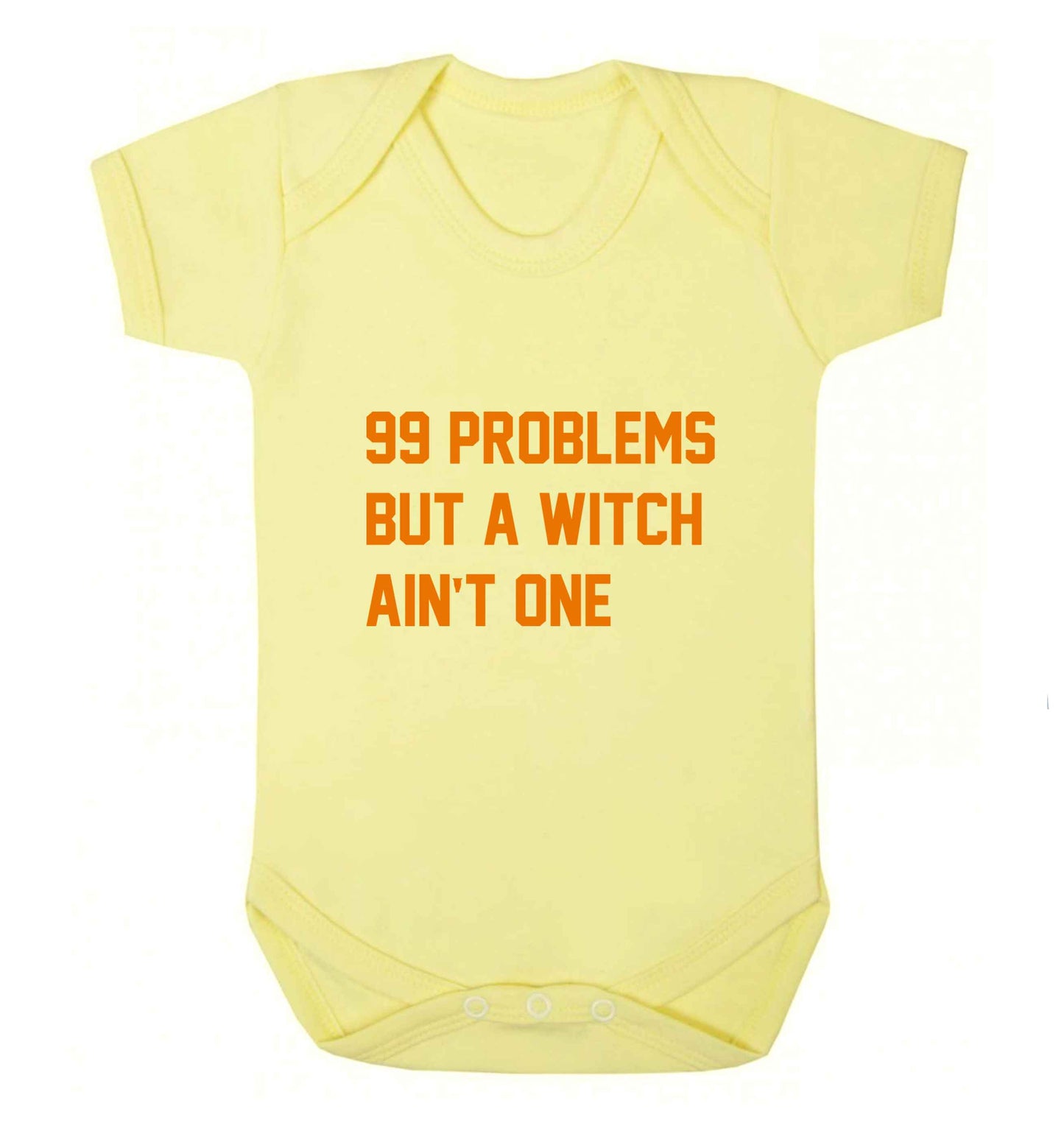 99 Problems but a witch aint one baby vest pale yellow 18-24 months