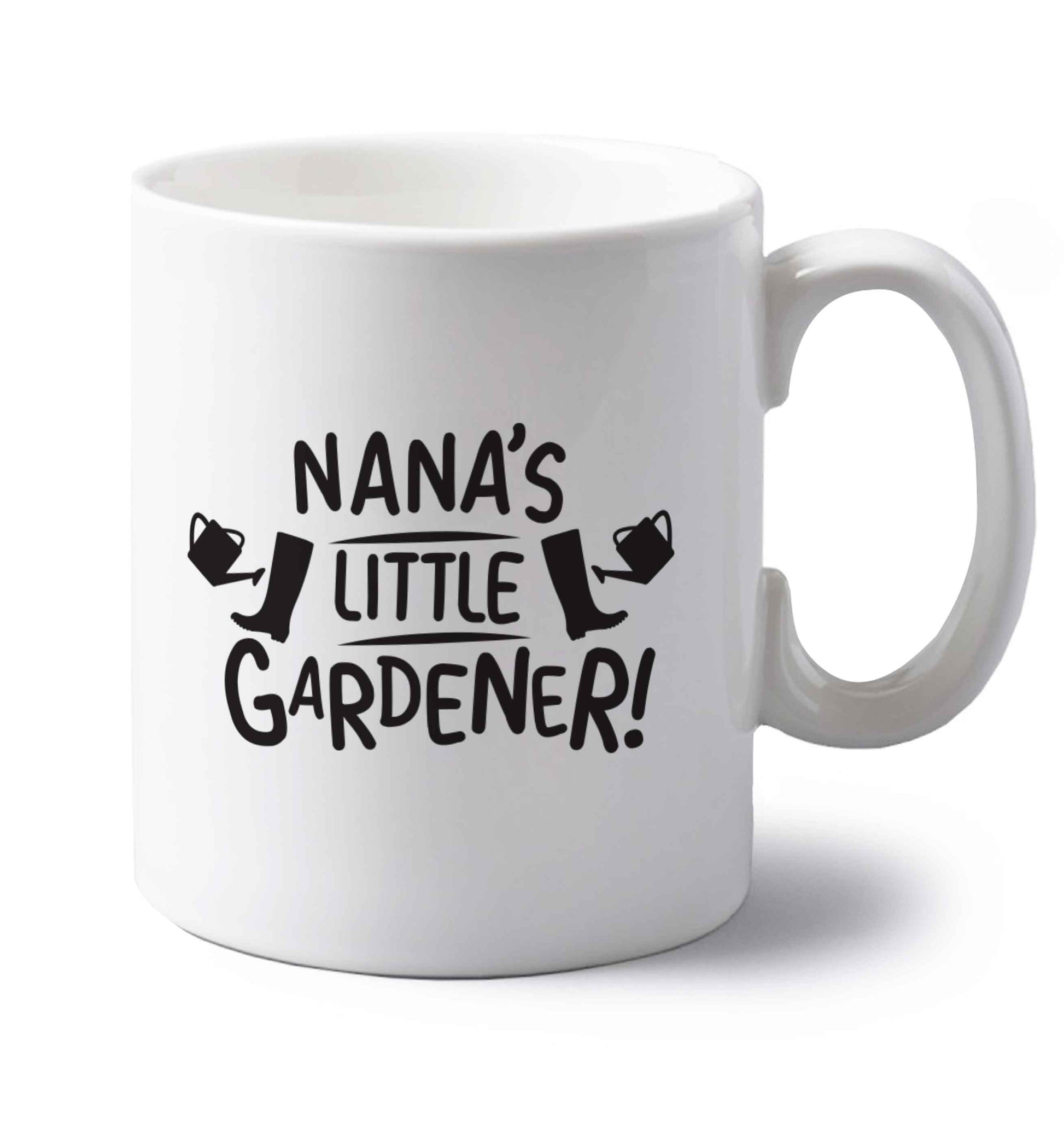 Nana's little gardener left handed white ceramic mug 