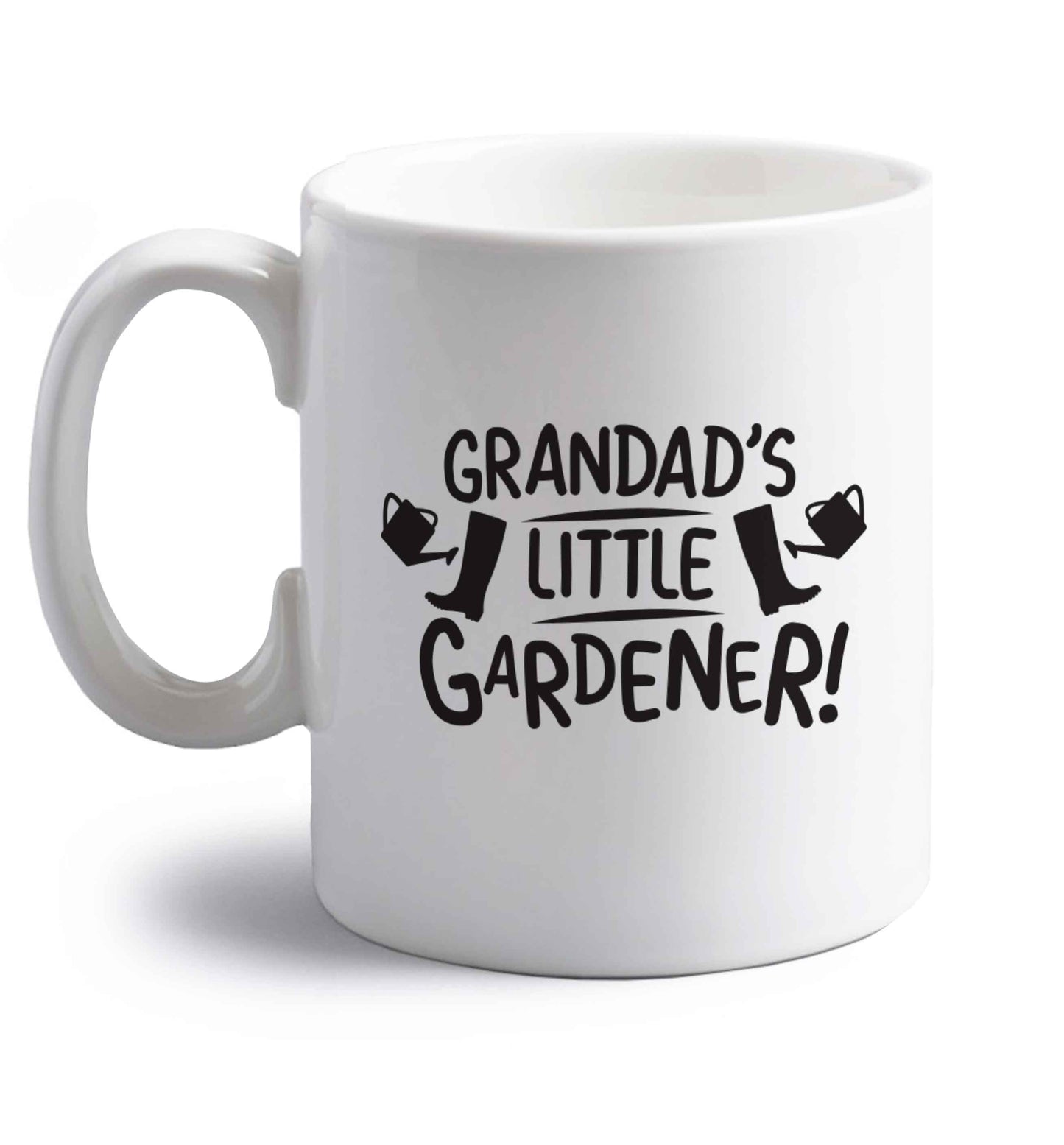 Grandad's little gardener right handed white ceramic mug 