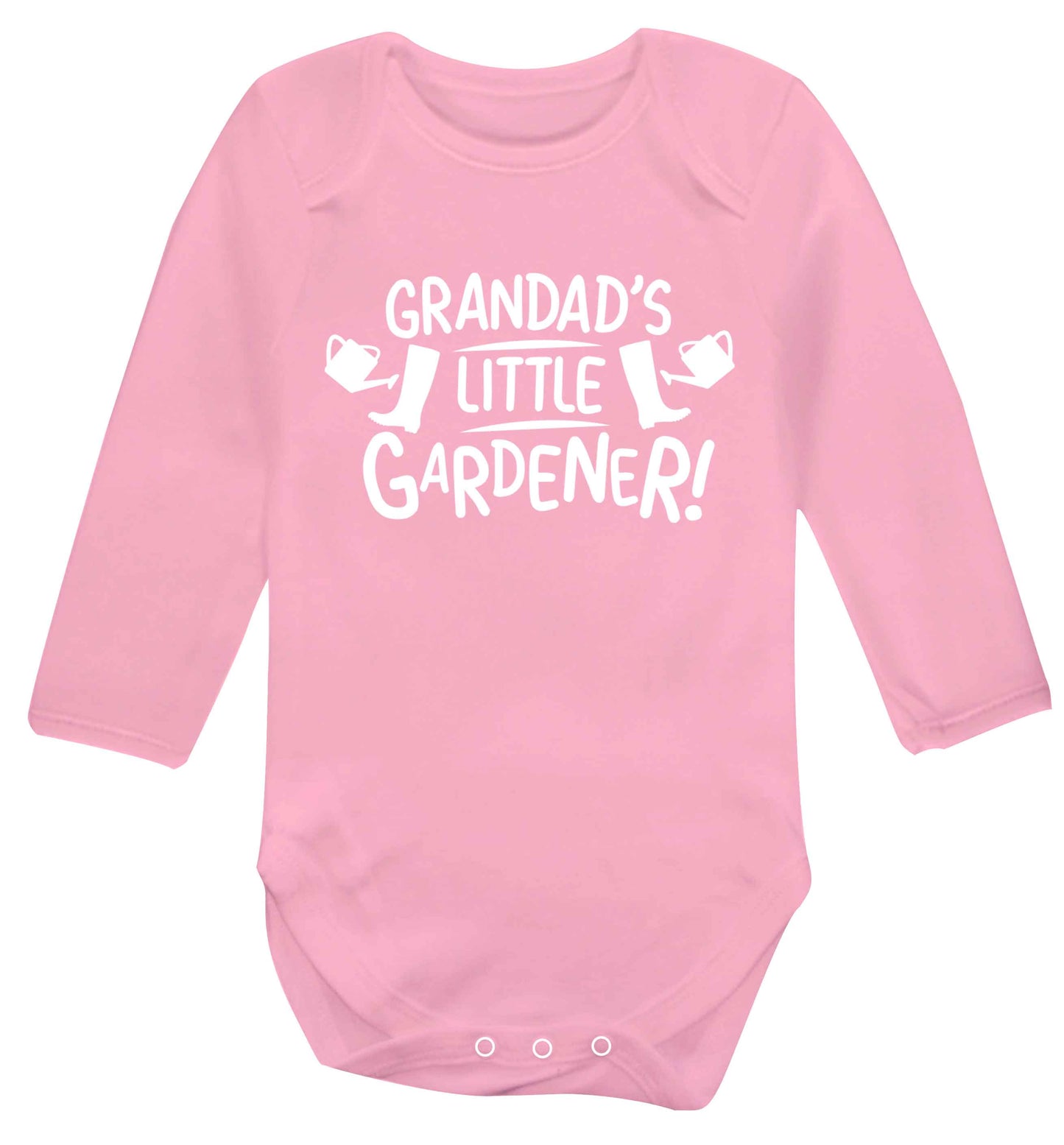 Grandad's little gardener Baby Vest long sleeved pale pink 6-12 months