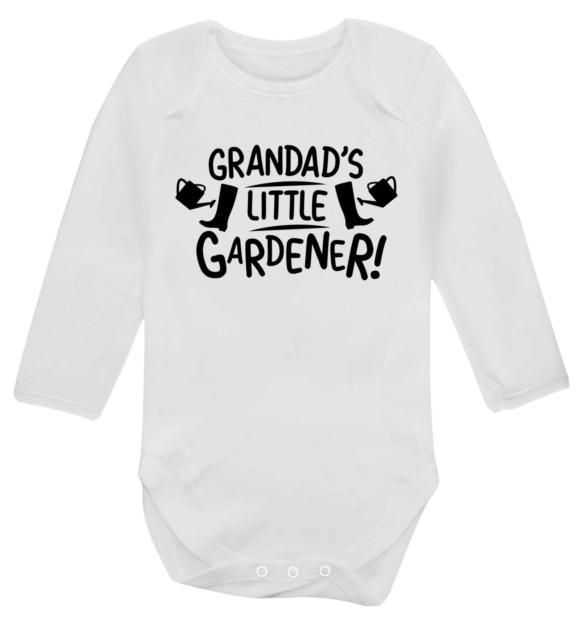 Grandad's little gardener Baby Vest long sleeved white 6-12 months