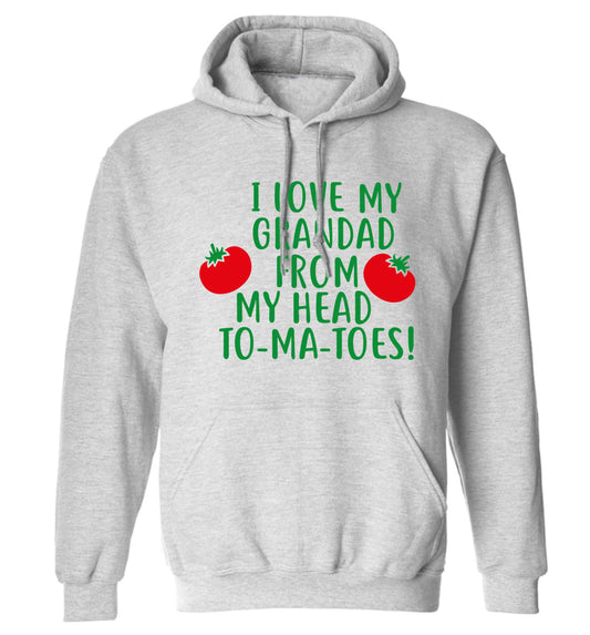 I love my grandad from my head To-Ma-Toes adults unisex grey hoodie 2XL