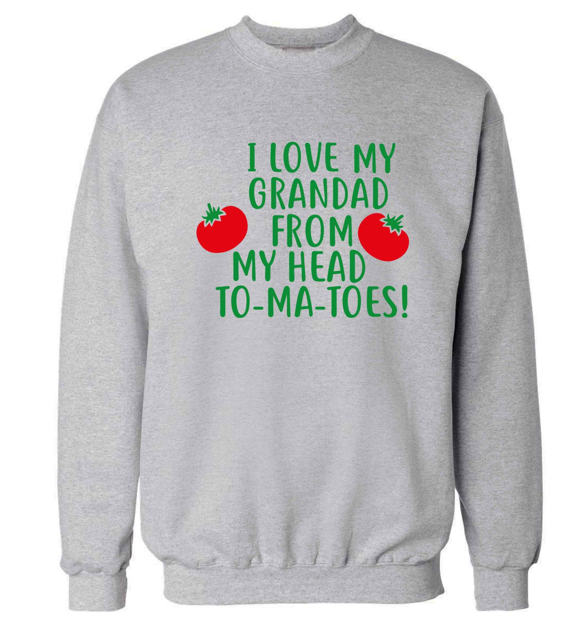 I love my grandad from my head To-Ma-Toes Adult's unisex grey Sweater 2XL