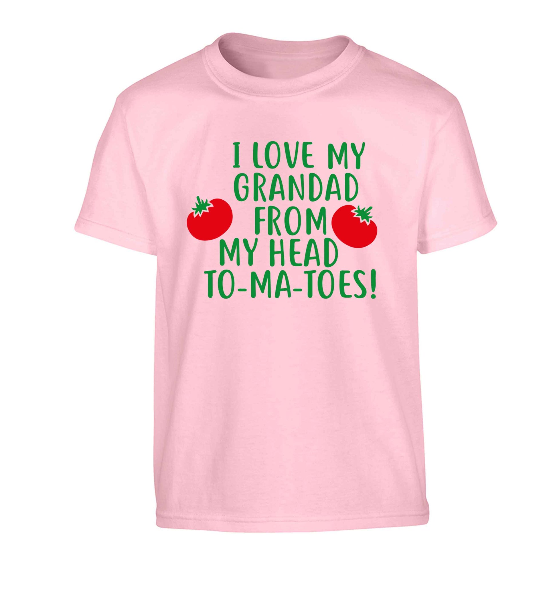I love my grandad from my head To-Ma-Toes Children's light pink Tshirt 12-13 Years