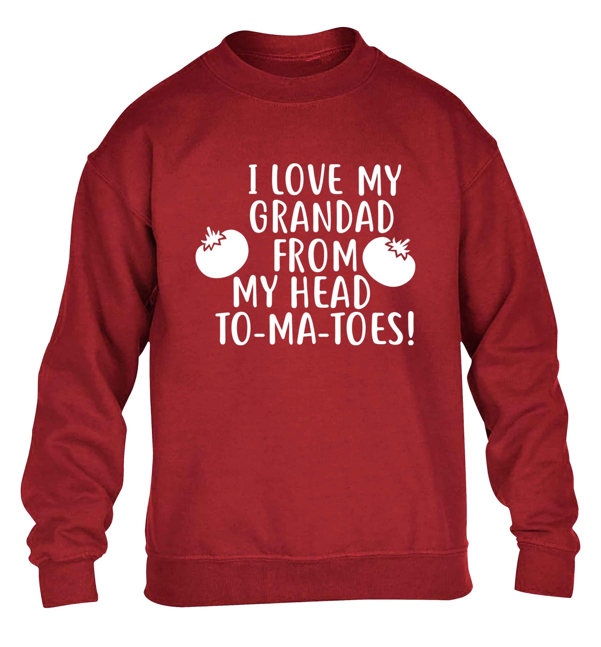 I love my grandad from my head To-Ma-Toes children's grey sweater 12-13 Years