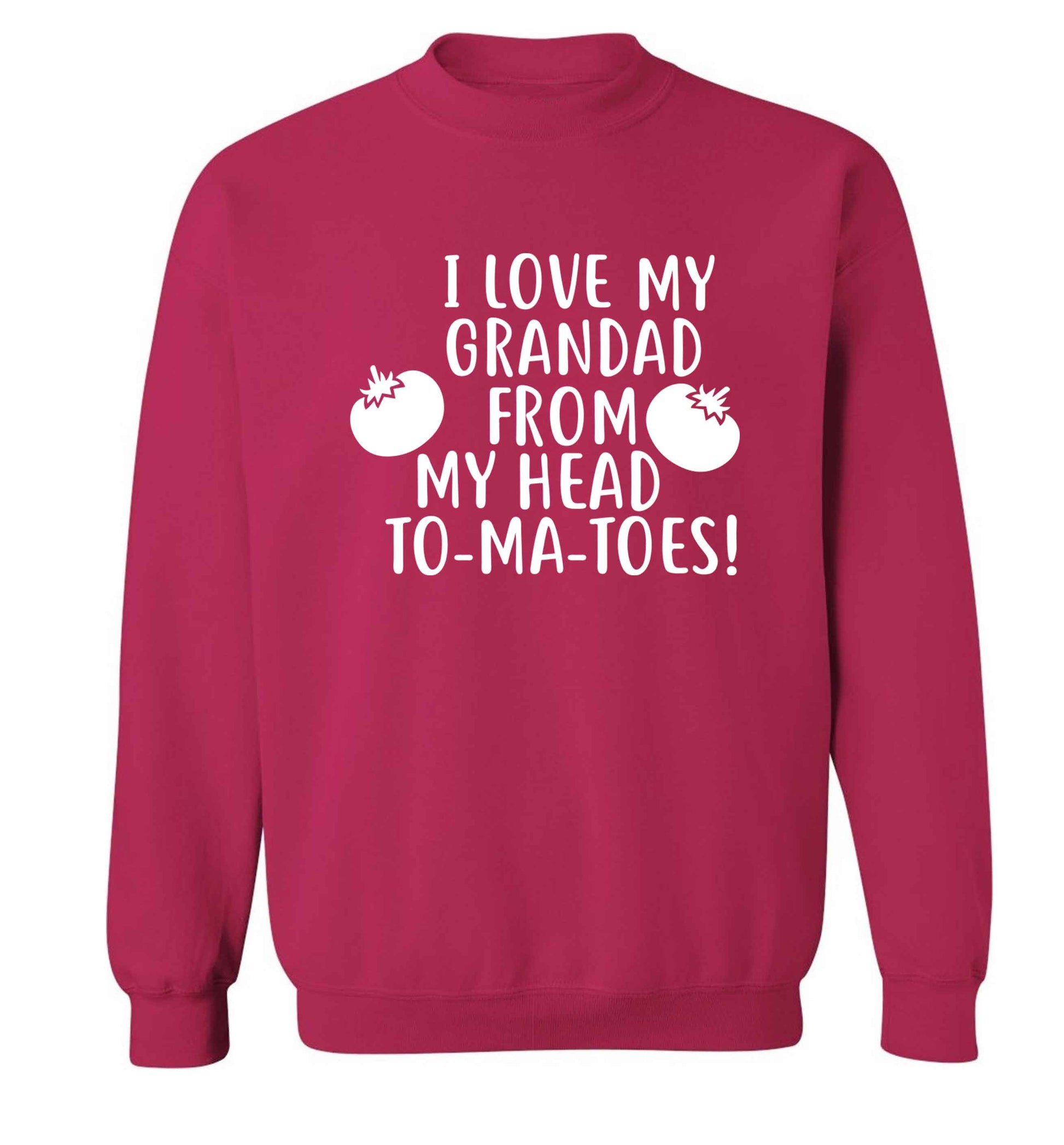 I love my grandad from my head To-Ma-Toes Adult's unisex pink Sweater 2XL
