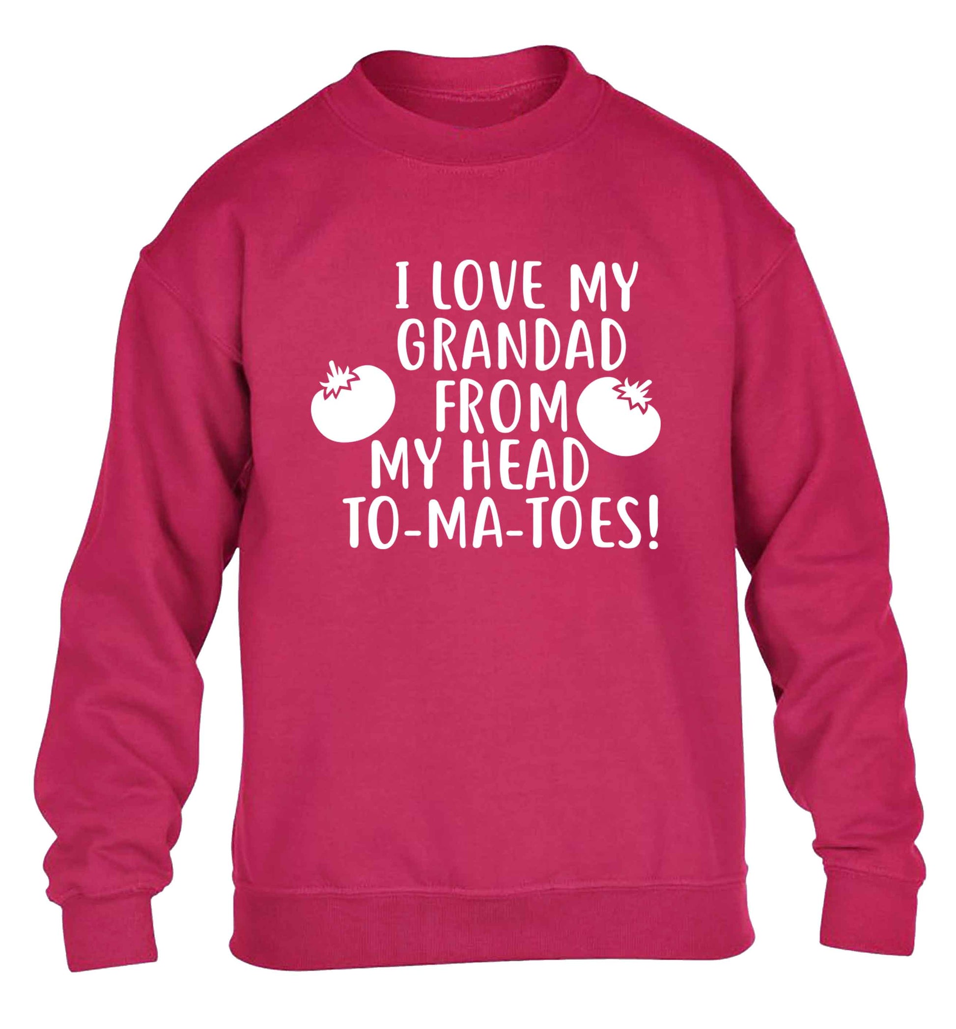 I love my grandad from my head To-Ma-Toes children's pink sweater 12-13 Years