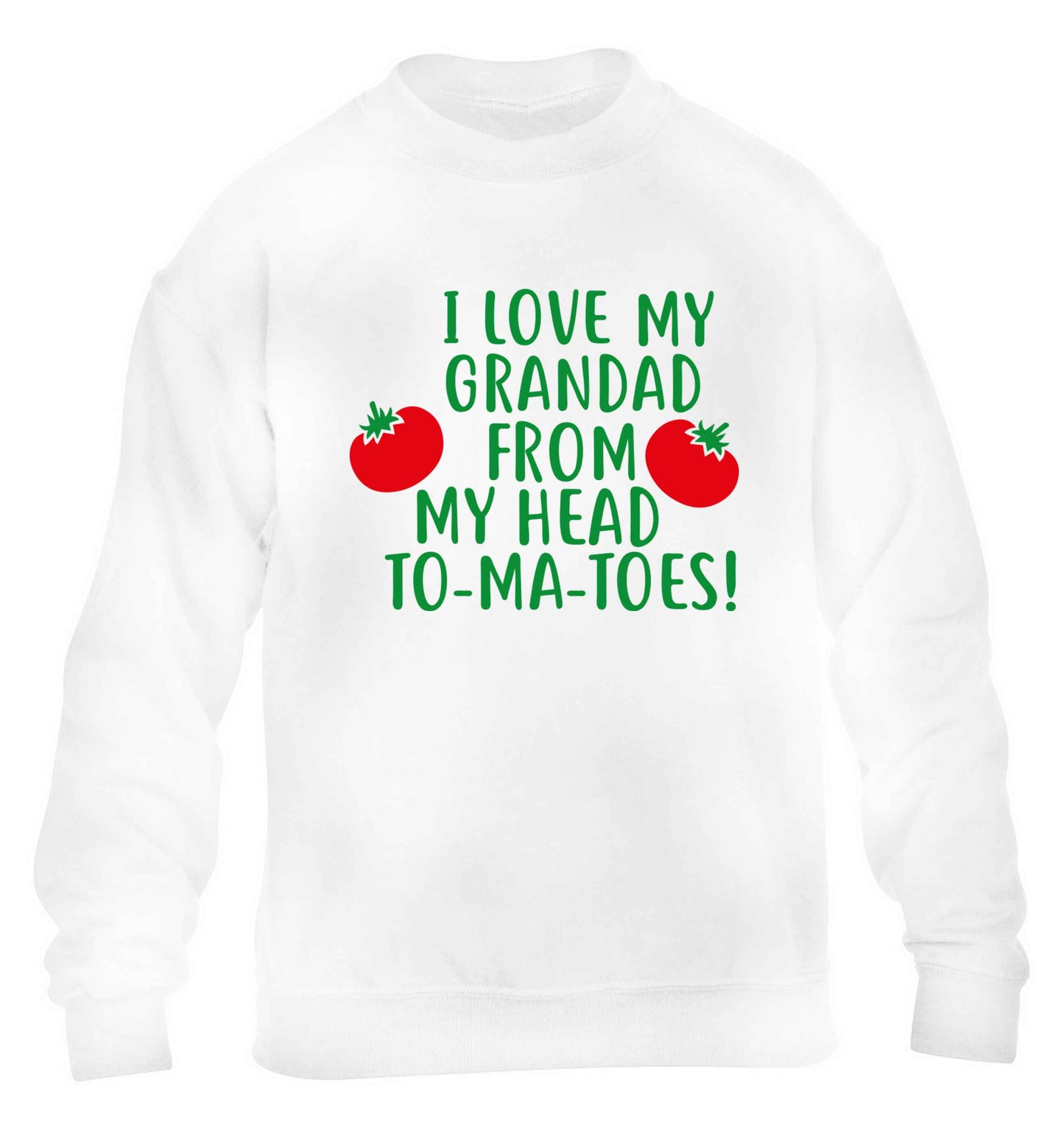 I love my grandad from my head To-Ma-Toes children's white sweater 12-13 Years
