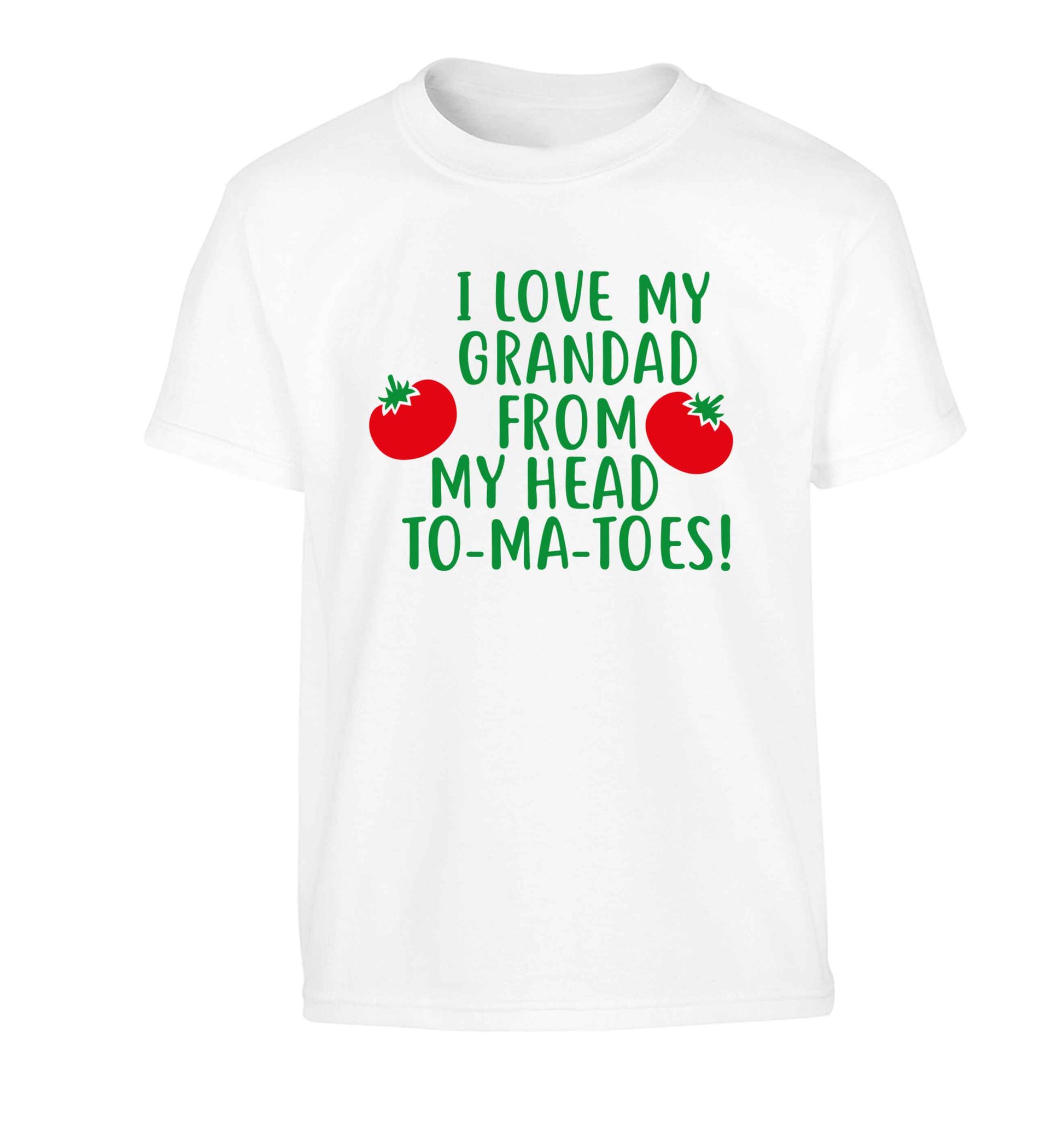 I love my grandad from my head To-Ma-Toes Children's white Tshirt 12-13 Years