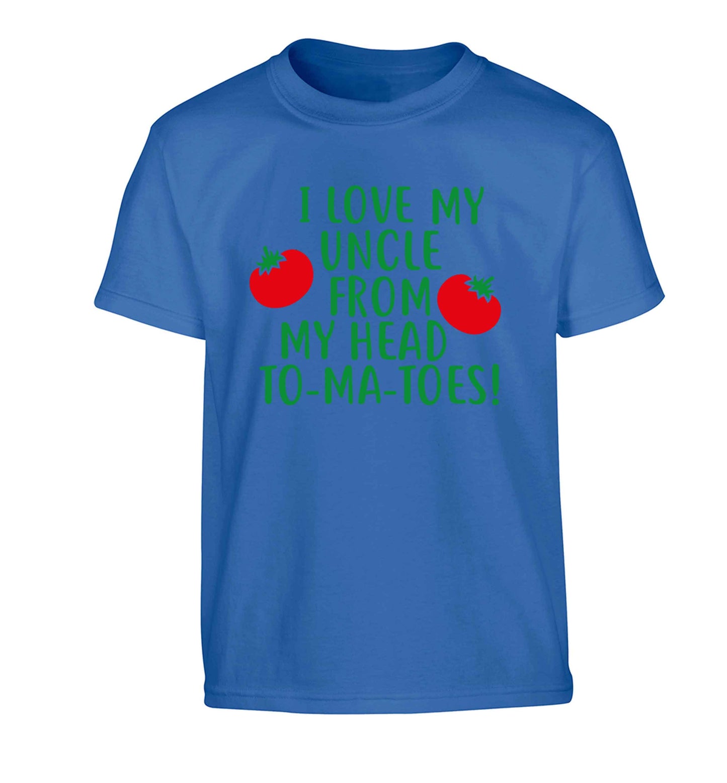 I love my uncle from my head To-Ma-Toes Children's blue Tshirt 12-13 Years