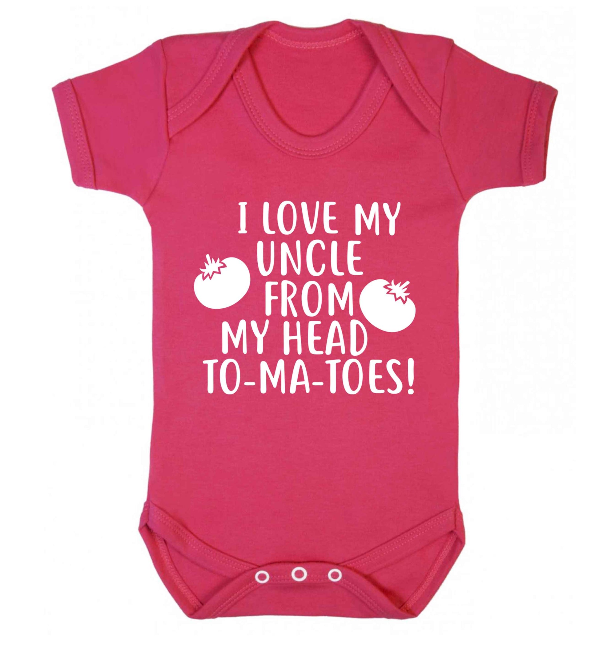 I love my uncle from my head To-Ma-Toes Baby Vest dark pink 18-24 months