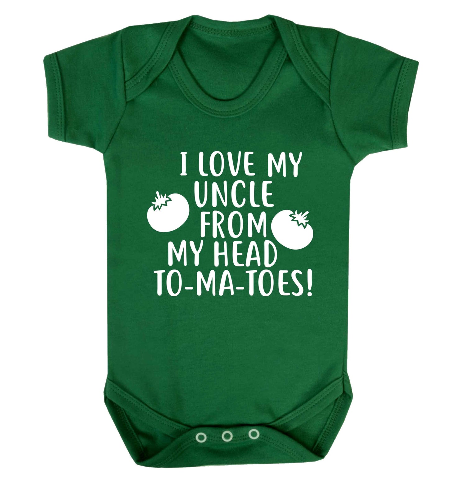 I love my uncle from my head To-Ma-Toes Baby Vest green 18-24 months