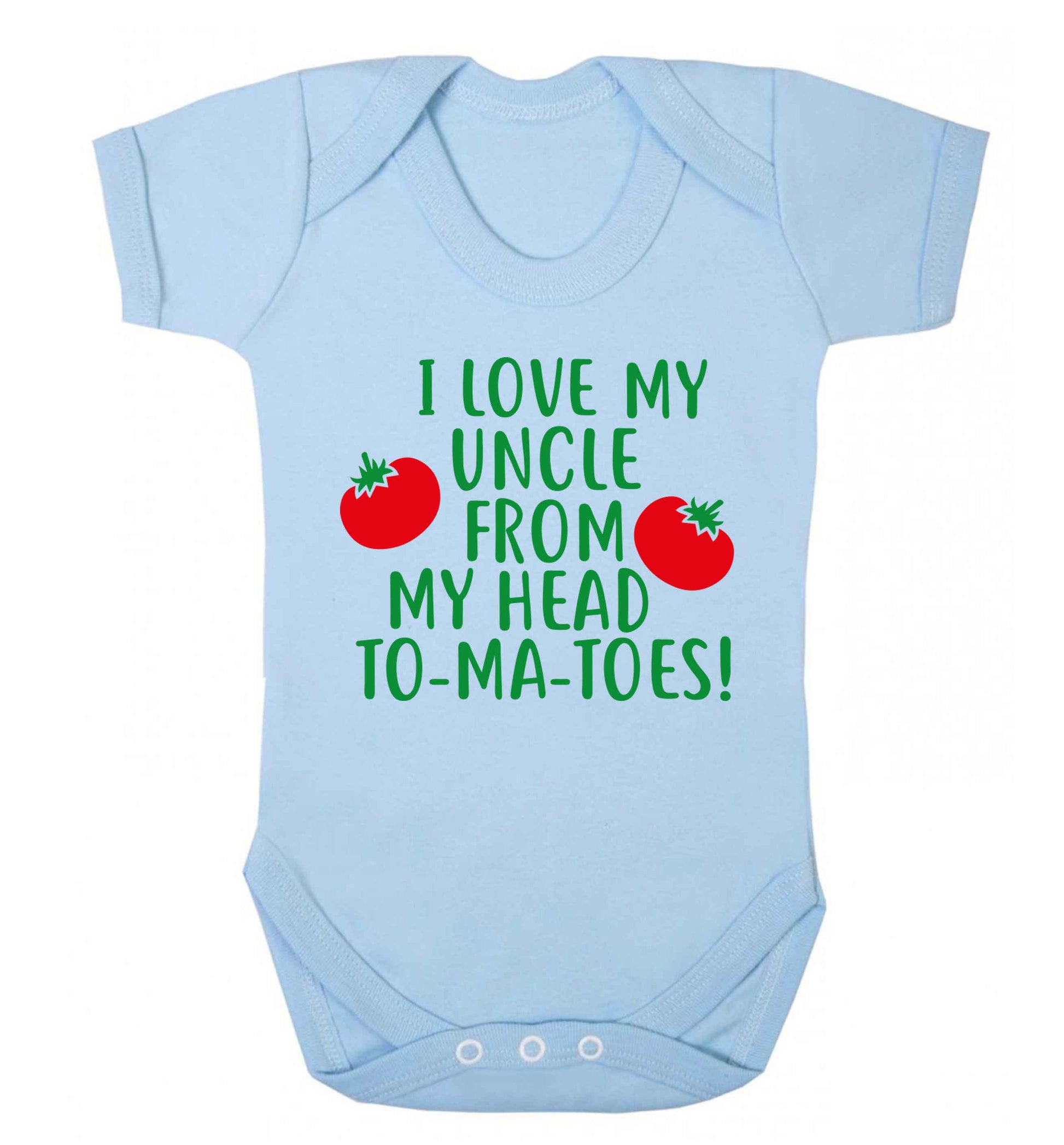 I love my uncle from my head To-Ma-Toes Baby Vest pale blue 18-24 months