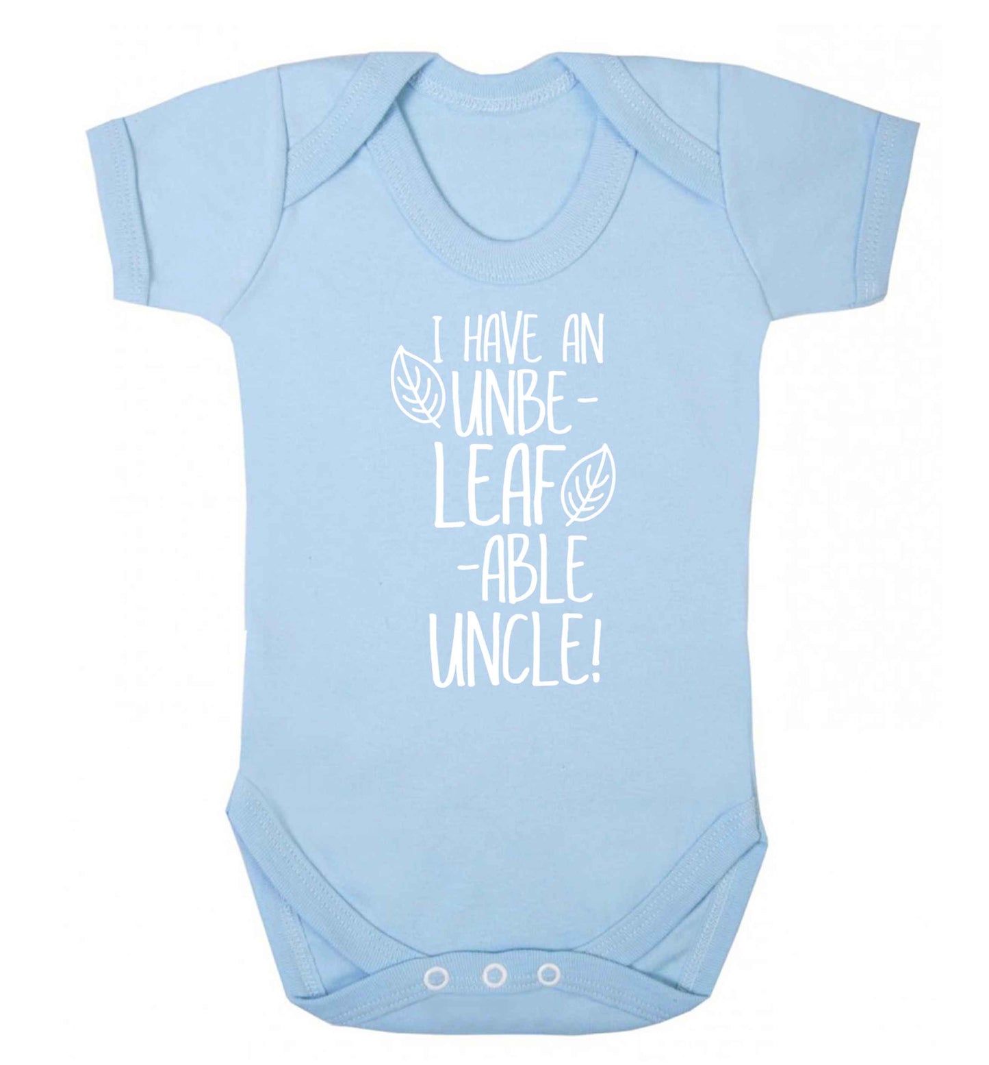 I have an unbe-leaf-able uncle Baby Vest pale blue 18-24 months