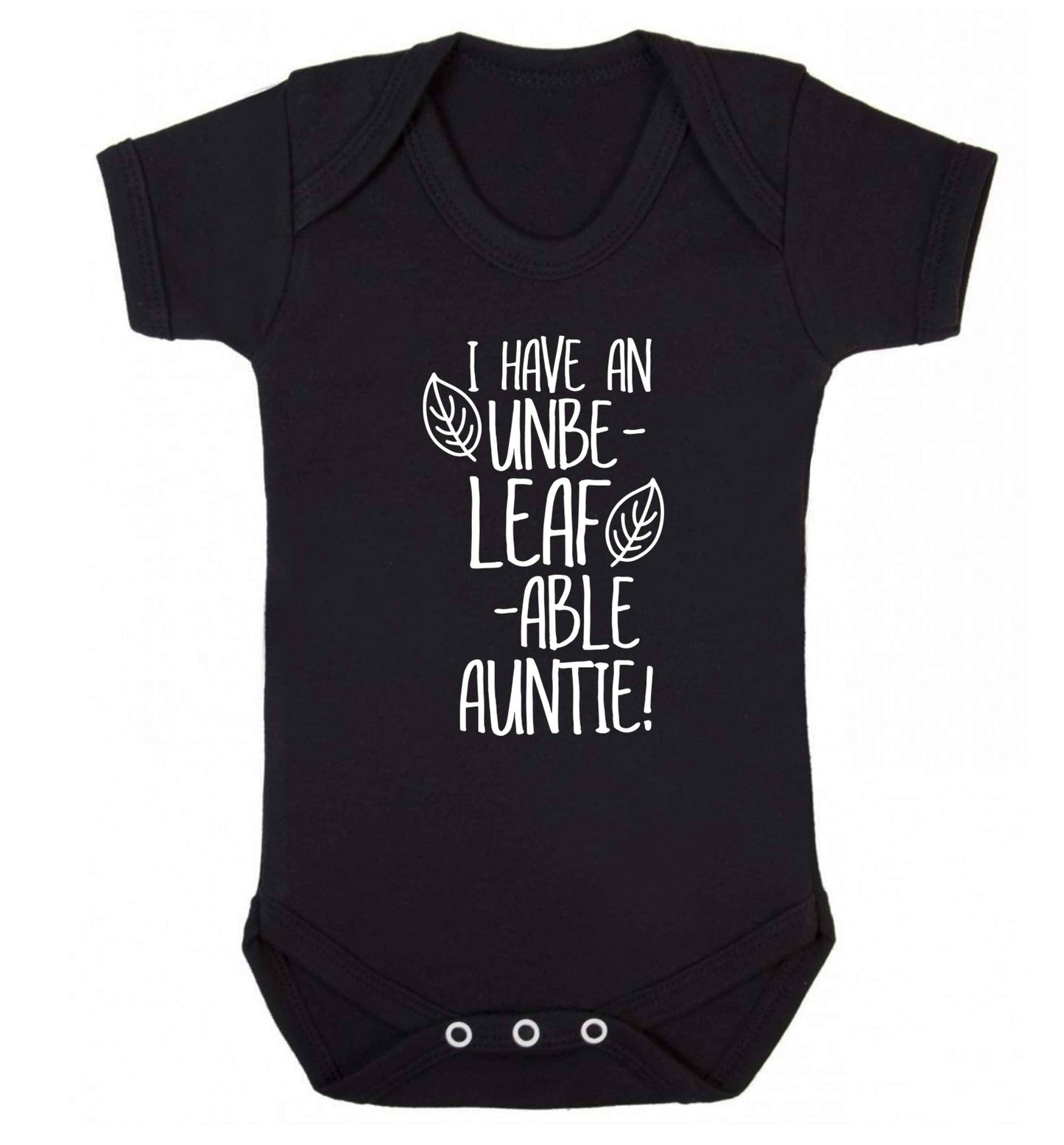 I have an unbe-leaf-able auntie Baby Vest black 18-24 months