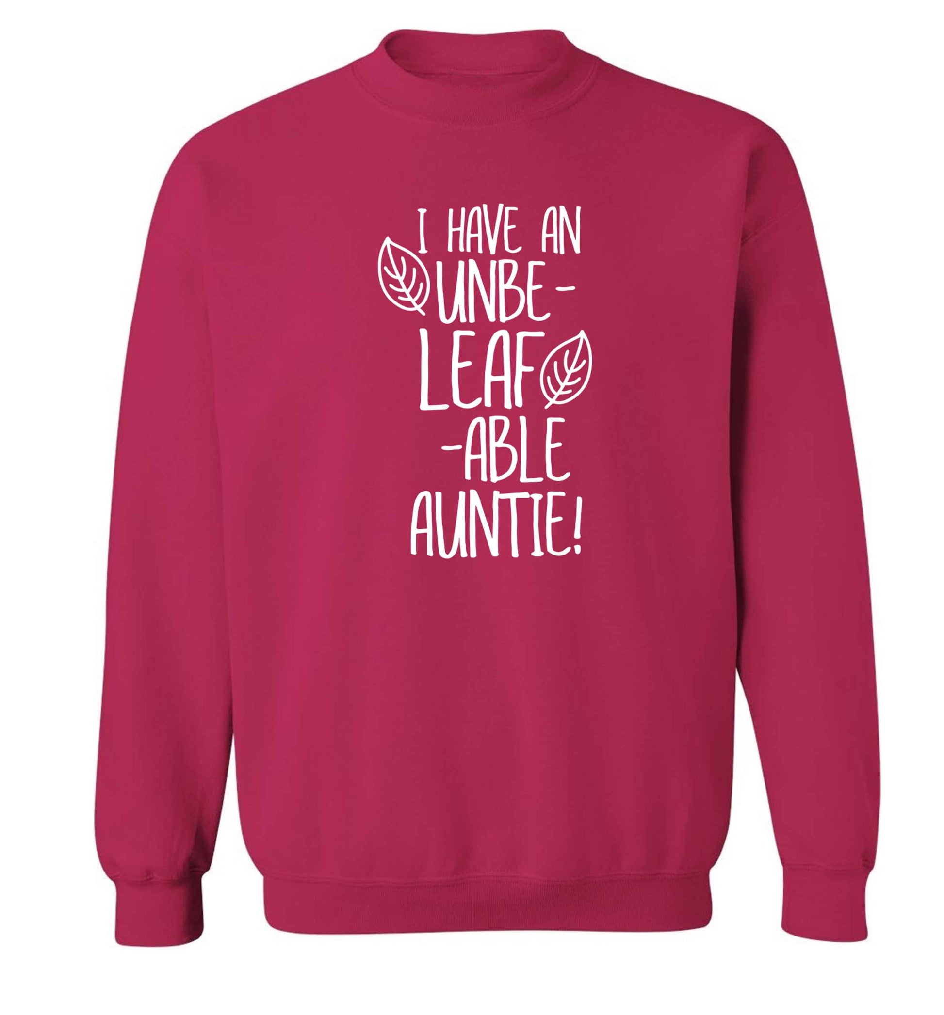 I have an unbe-leaf-able auntie Adult's unisex pink Sweater 2XL