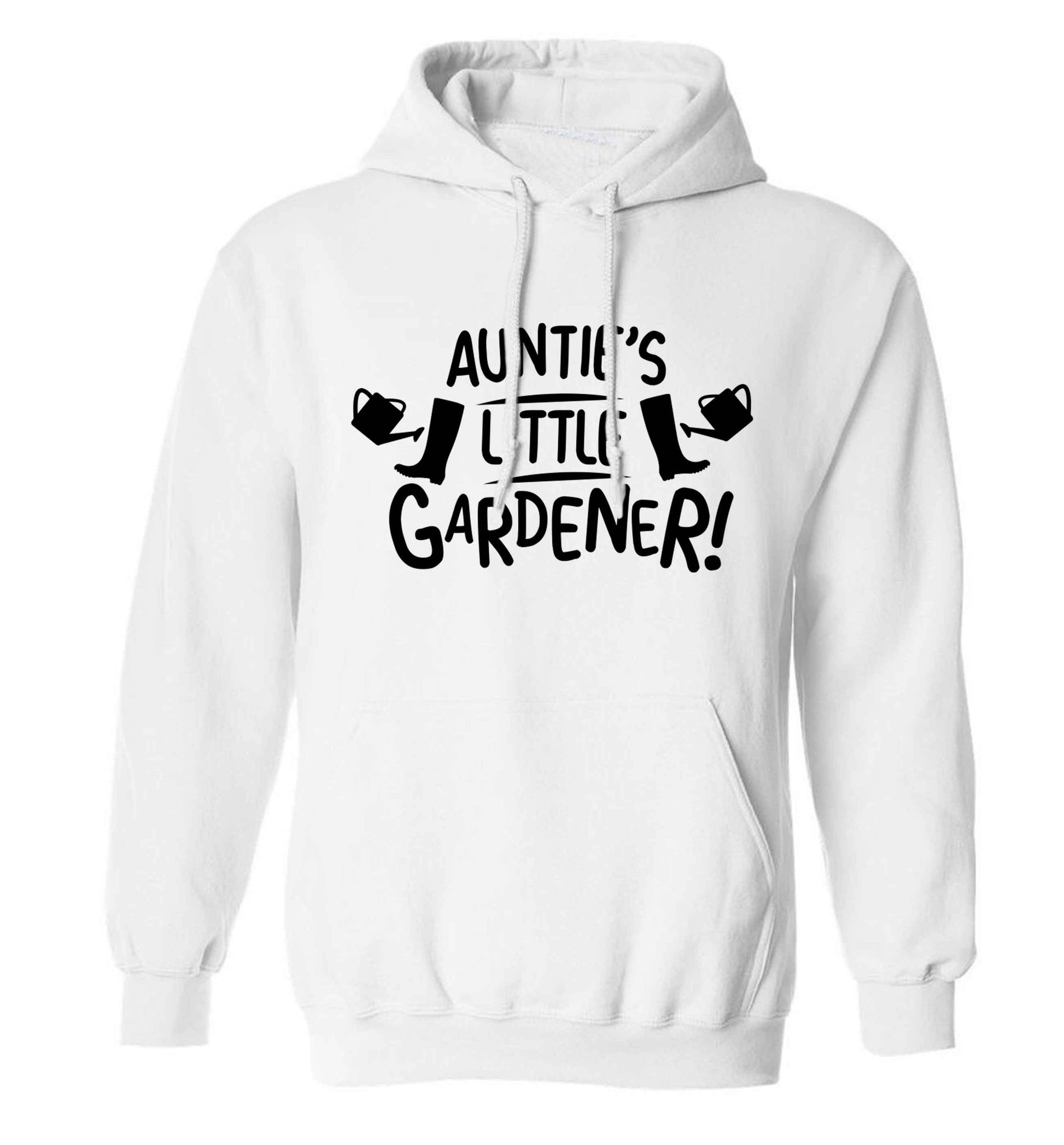 Auntie's little gardener adults unisex white hoodie 2XL