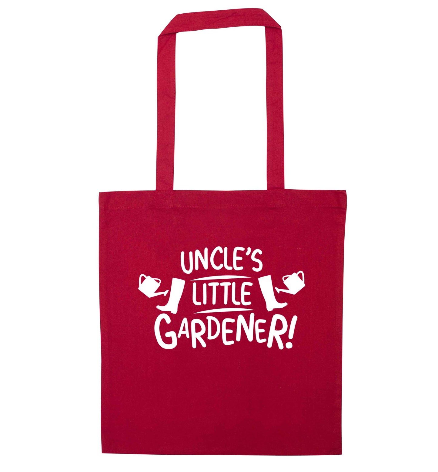 Uncle's little gardener red tote bag