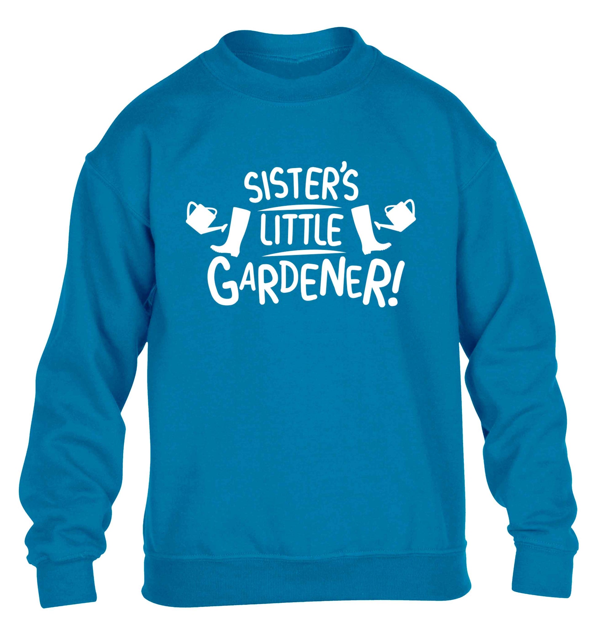 Sister's little gardener children's blue sweater 12-13 Years
